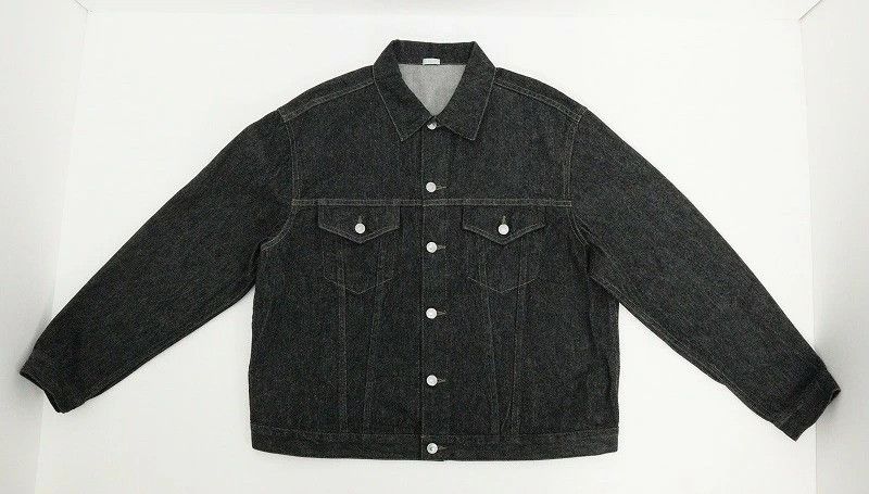 A.PRESSE A. PRESSE Black Denim Trucker Jacket AP-1002 Cotton Black Size US M / EU 48-50 / 2 - 3 Thumbnail