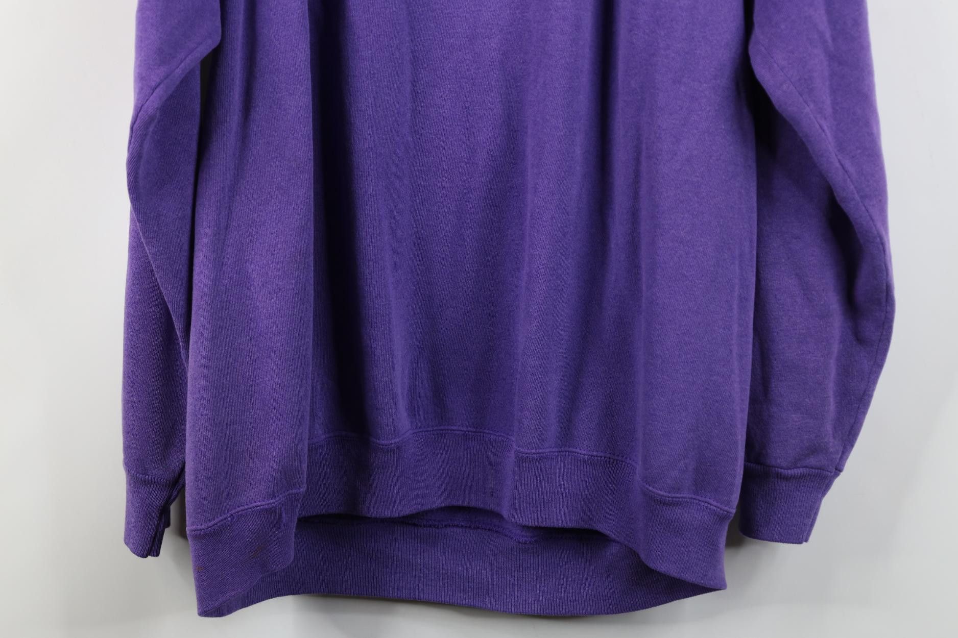 Vintage Vintage 90s Streetwear Raglan Crewneck Sweatshirt Purple USA Size XXL / US 16-18 / IT 52-54 - 14 Thumbnail