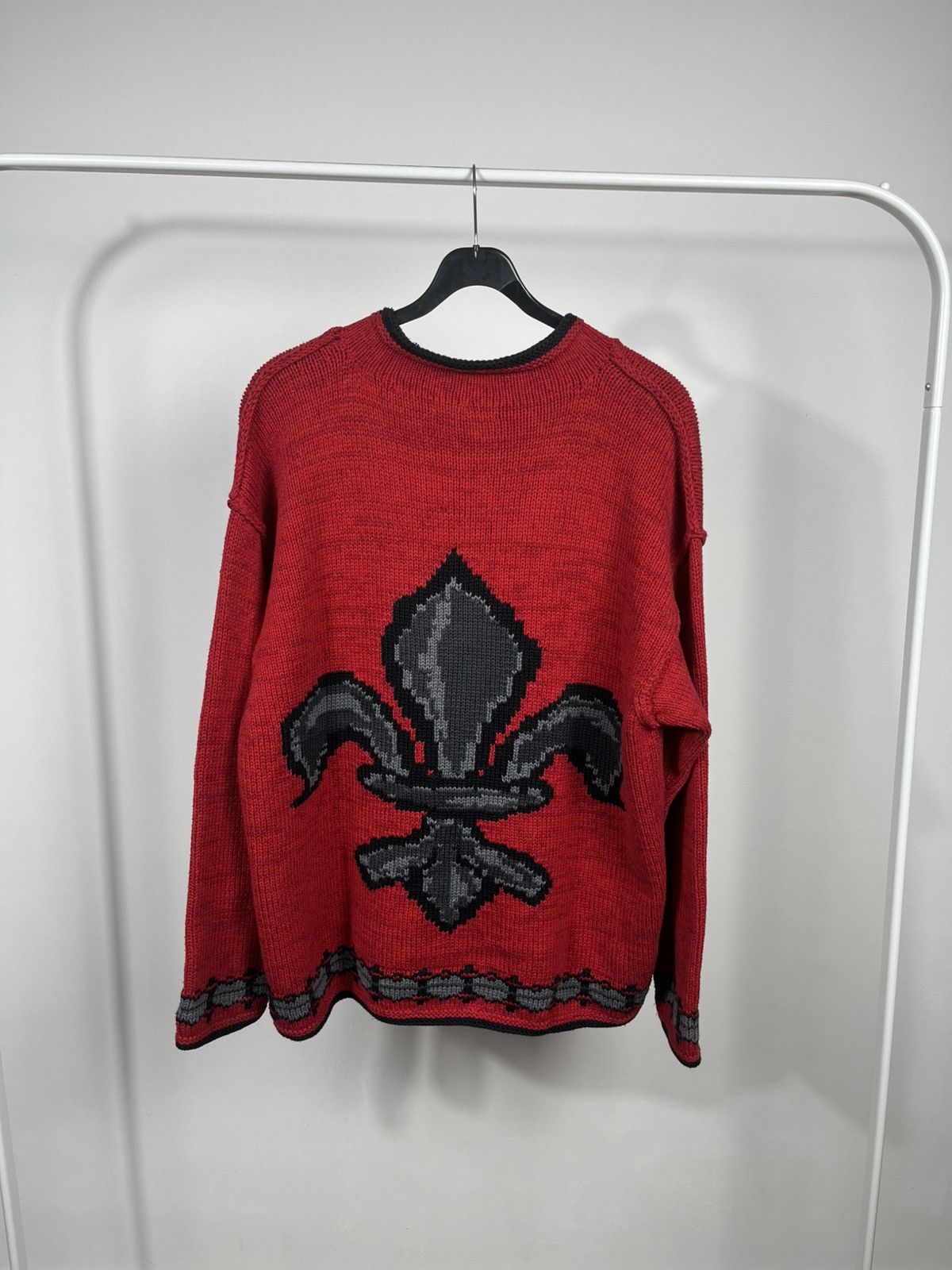 JET SET Vintage Jet Set Red Knit Sweater Fleur de Lis Graphic Size 2 Size US XL / EU 56 / 4 - 10 Thumbnail