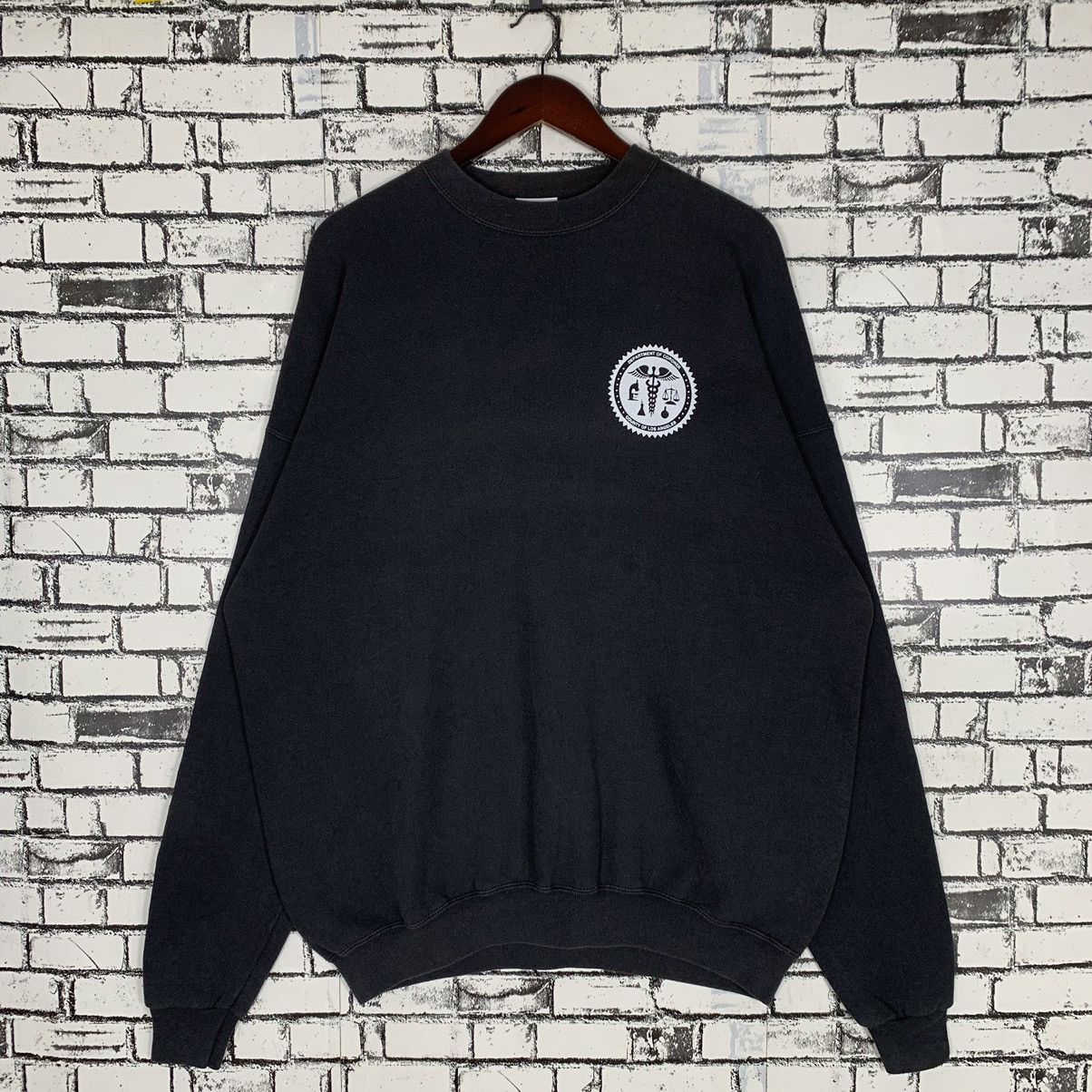 image of Department Seventeen x Made In USA Los Angeles County Department Of Coroner County Sweatshirt in Bl