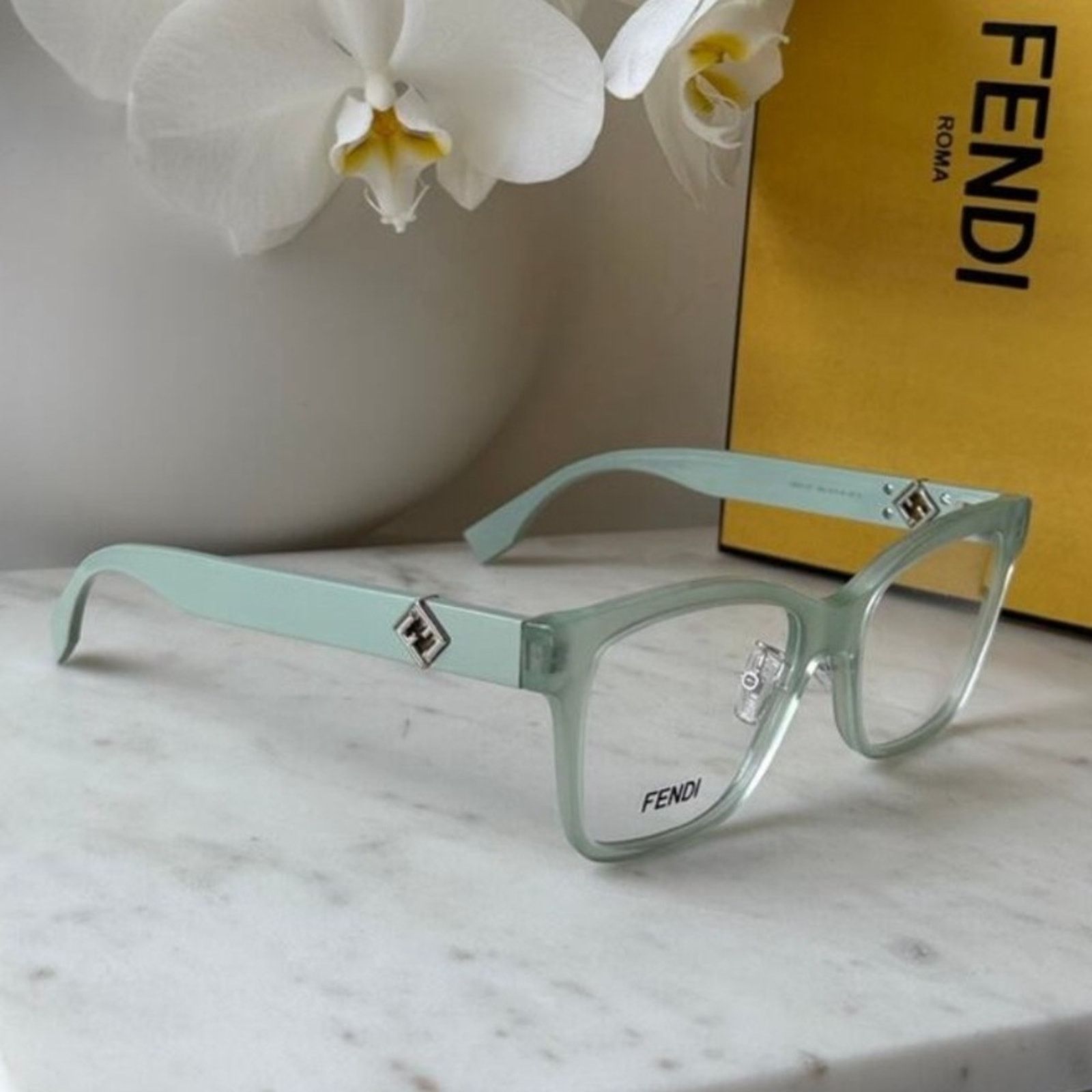 Fendi New! Fendi FE50117F 093 Green Eyeglasses, Authentic Size ONE SIZE - 11 Thumbnail