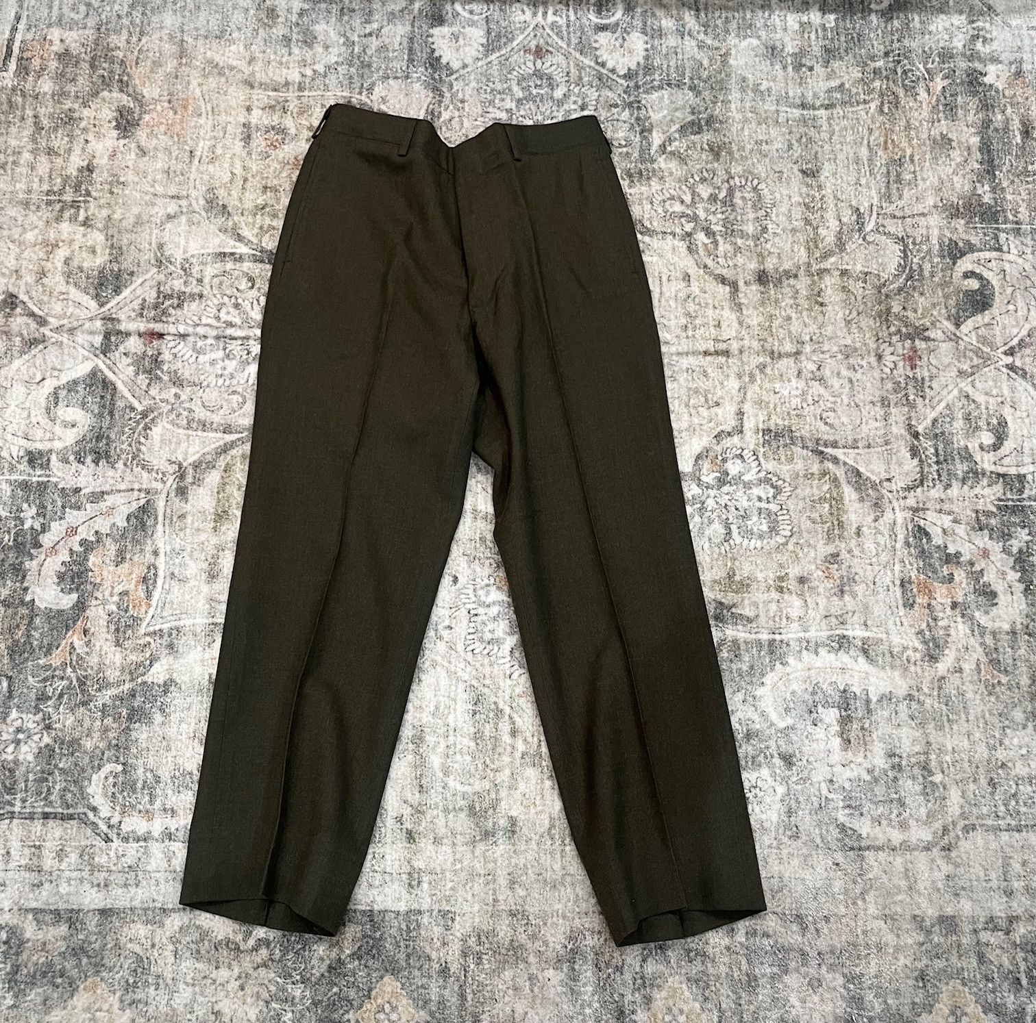 Vintage Vintage Military Wool-Serge Trousers Green #2234 – Size 31S Size US 31 - 1 Thumbnail