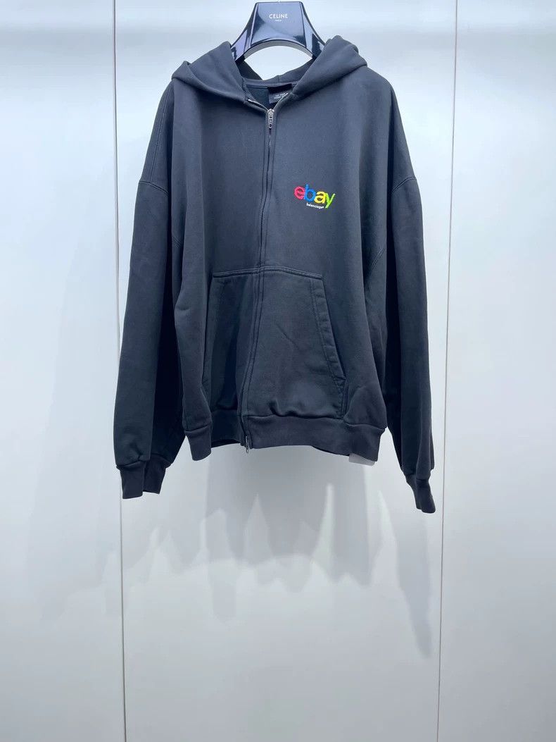 Balenciaga Balenciaga Black Zip Hoodie Size US M / EU 48-50 / 2 - 1 Thumbnail