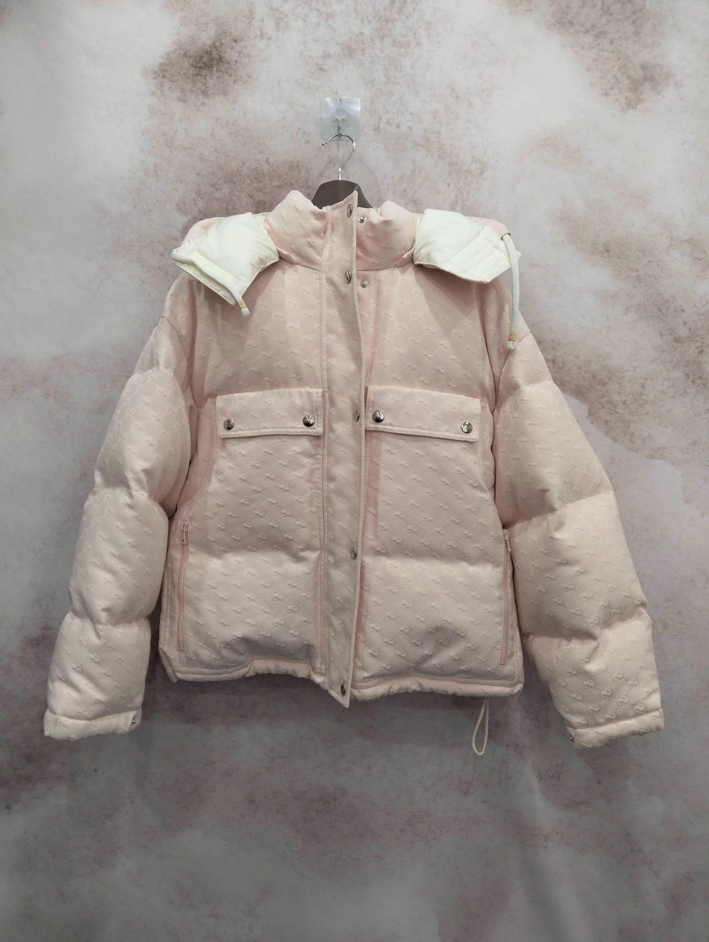 Gucci Gucci pink allover hooded down jacket 38 Size XS / US 0-2 / IT 36-38 - 1 Thumbnail