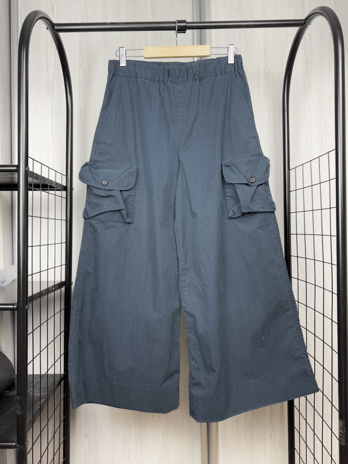 J&M Davidson Dark Blue Baggy Parachute Sample Cargo pants