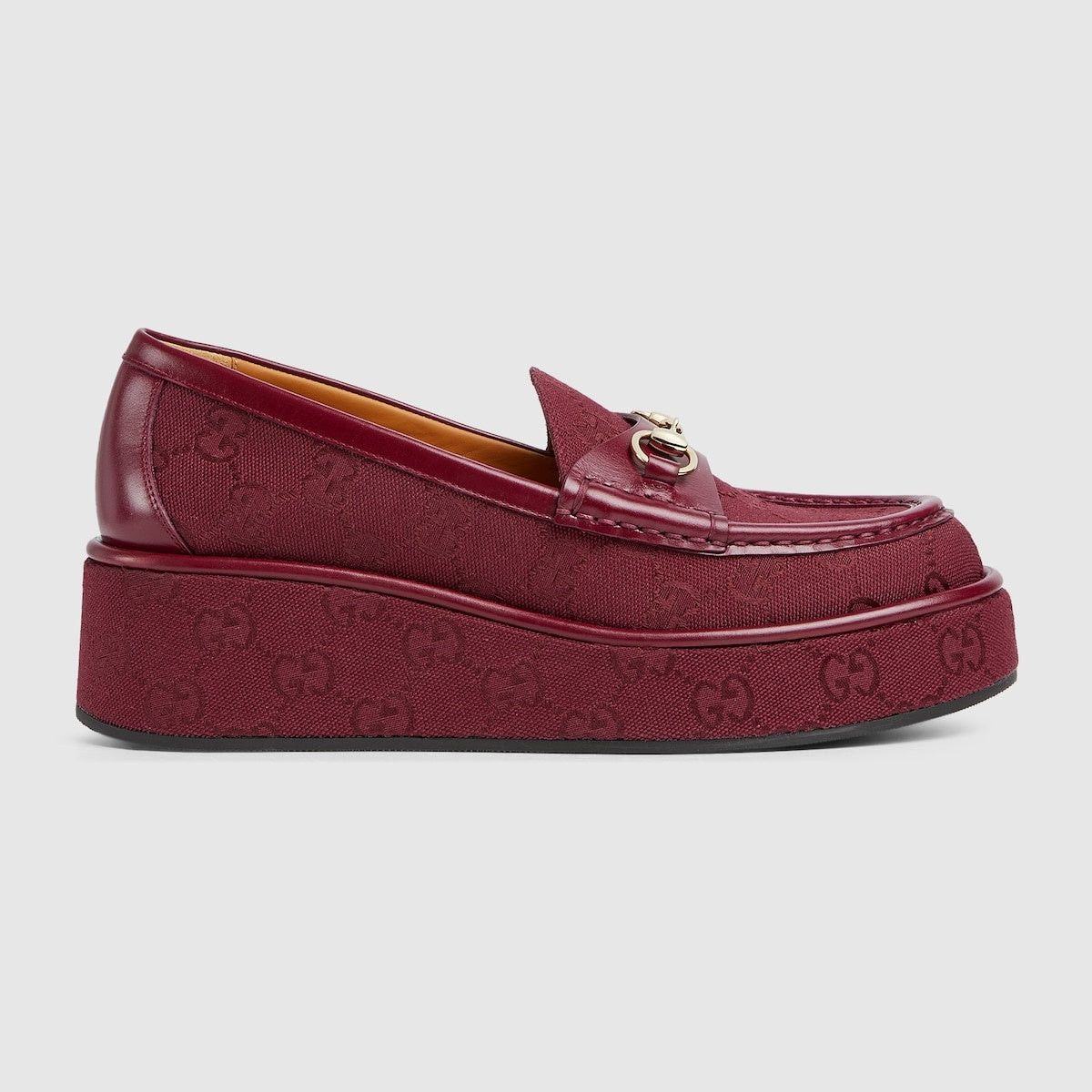 Gucci Horsebit GG Wedge Loafers SIZE 40