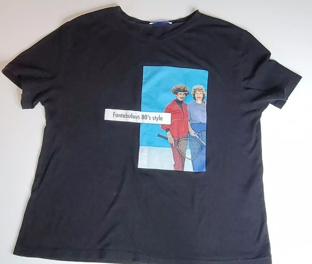 Zara Zara Graphic Tee Black Boxy 80's shirt Size US M / EU 48-50 / 2 - 1 Thumbnail