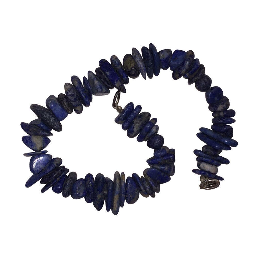 Handmade Sterling Silver and Lapis Lazuli Chip Bead Bracelet Size ONE SIZE - 3 Thumbnail