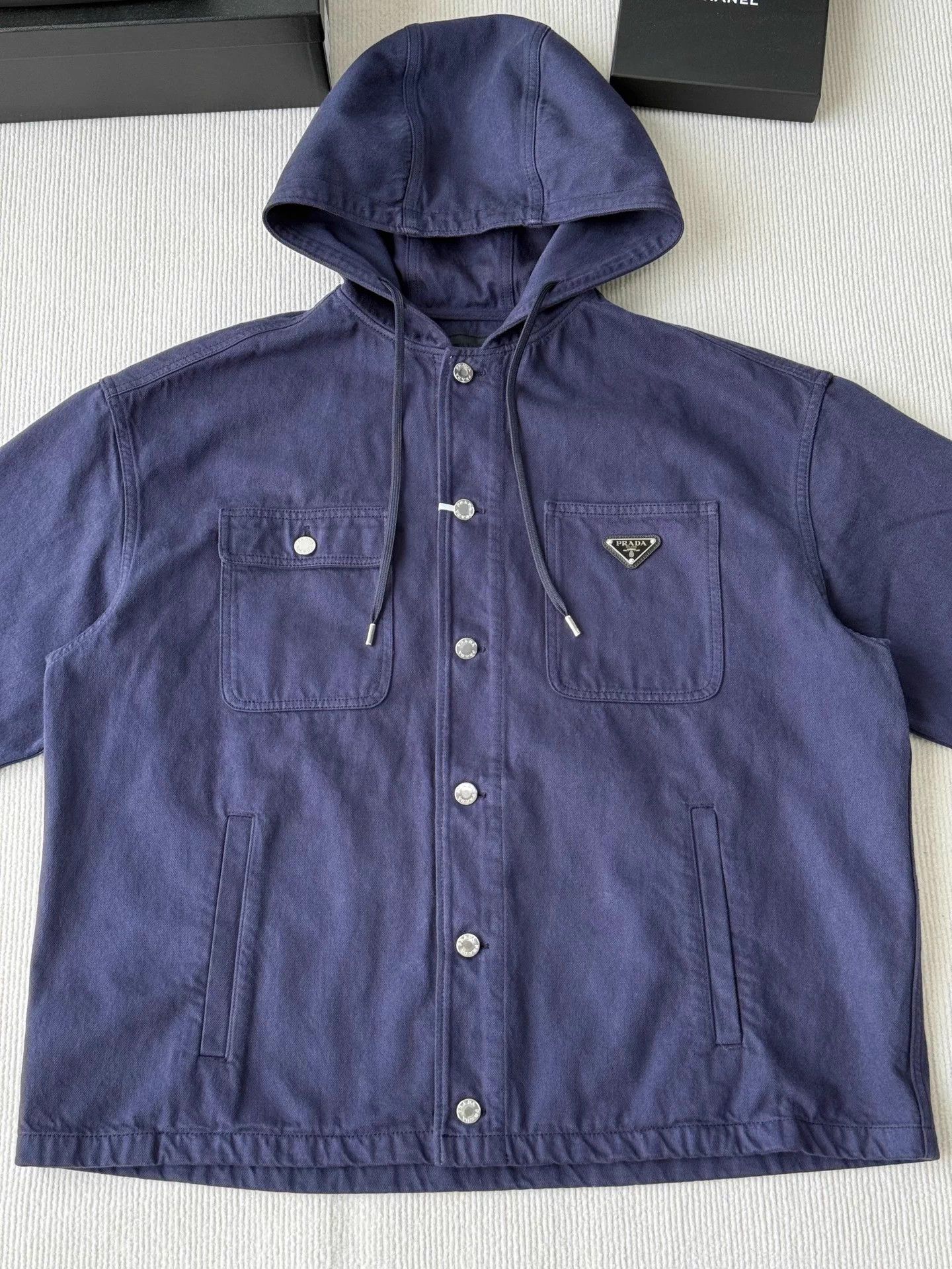 Prada Prada 25ss Navy Blue Workwear Hooded Jacket M Size US M / EU 48-50 / 2 - 2 Thumbnail