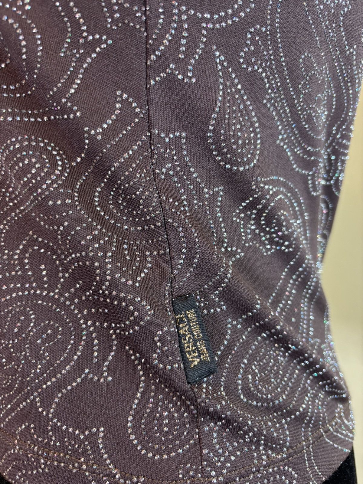 Versace × Vintage Vintage Versace Jeans Couture Paisley Rhinestone Tank Top Size S / US 4 / IT 40 - 4 Thumbnail