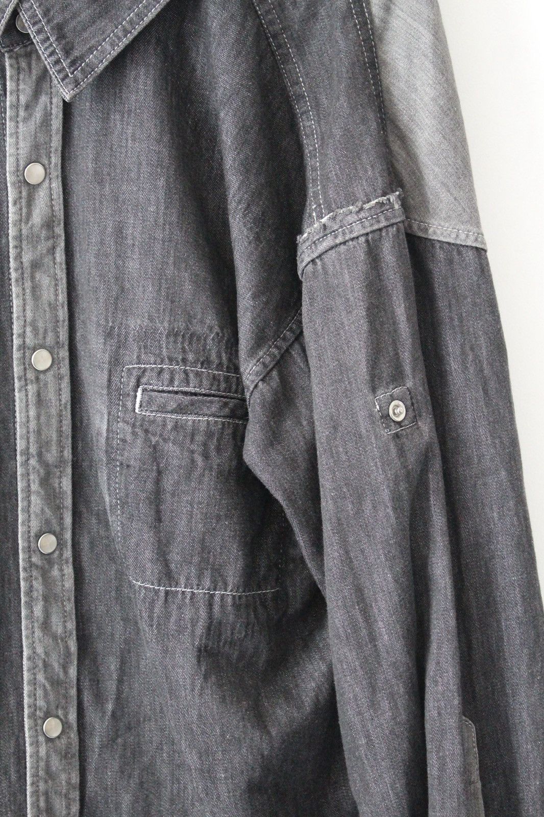 Maison MIHARA YASUHIRO 2010S MIHARAYASUHIRO DECONSTRUCTED 2 TONE DENIM SHIRT Size US L / EU 52-54 / 3 - 5 Thumbnail