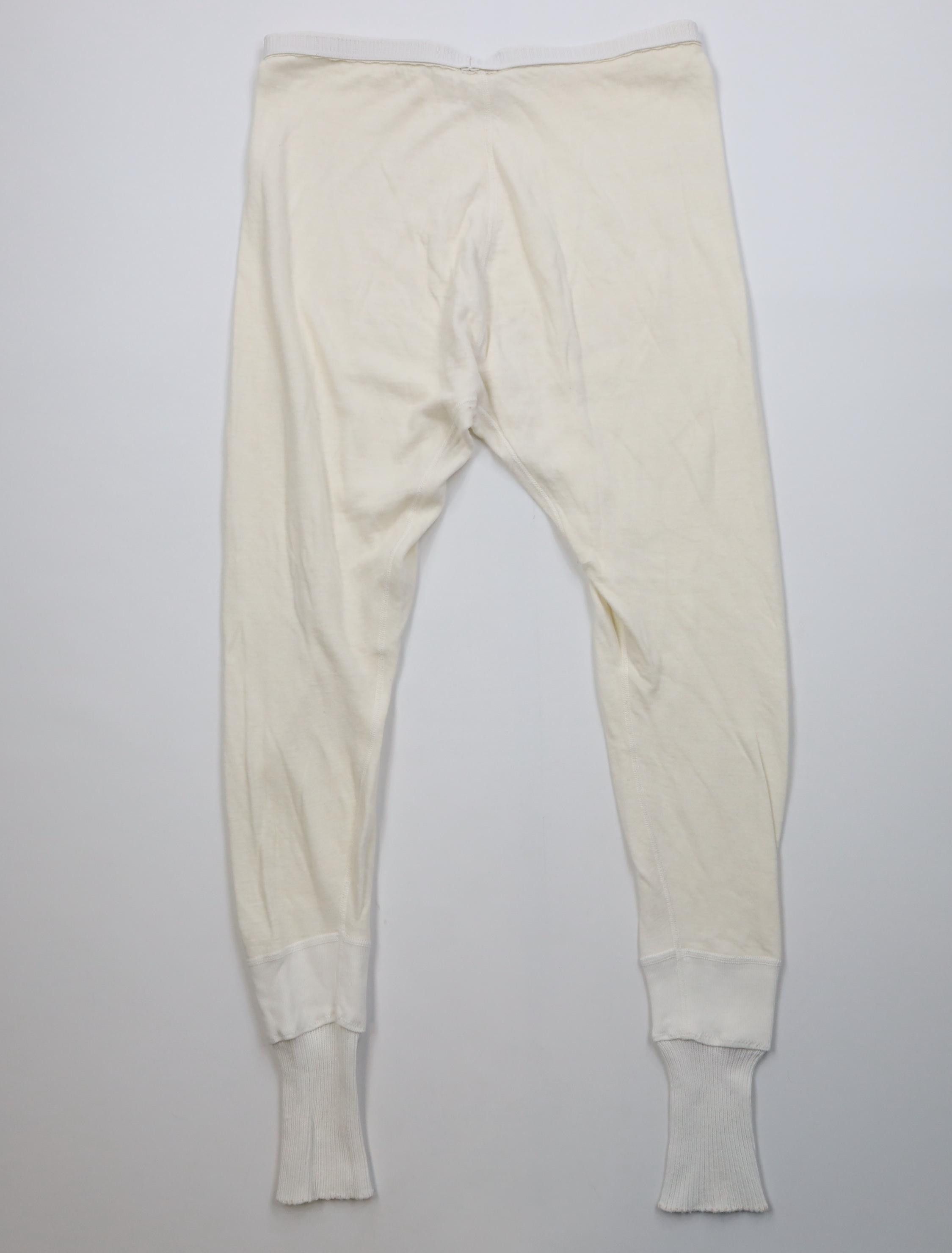 Vintage Vintage 50s 60s Wool Knit Thermal Joggers Pants Cream USA Size 38" / US 16 / IT 52 - 7 Thumbnail