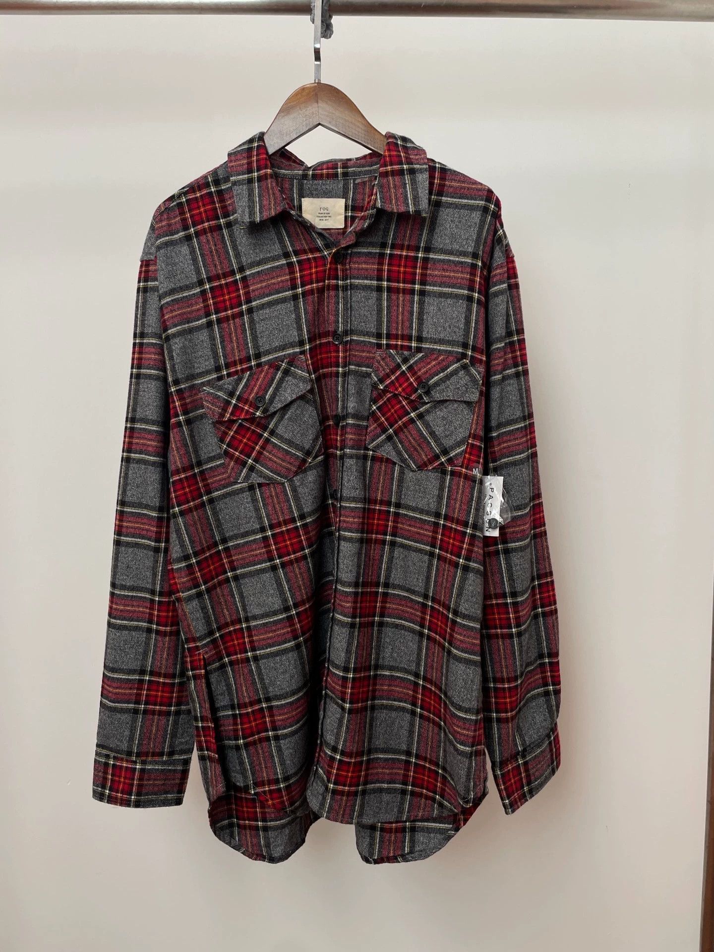 Fear of God Fear of God S2 Second Line Gray Red Check Shirt M Size US M / EU 48-50 / 2 - 1 Thumbnail