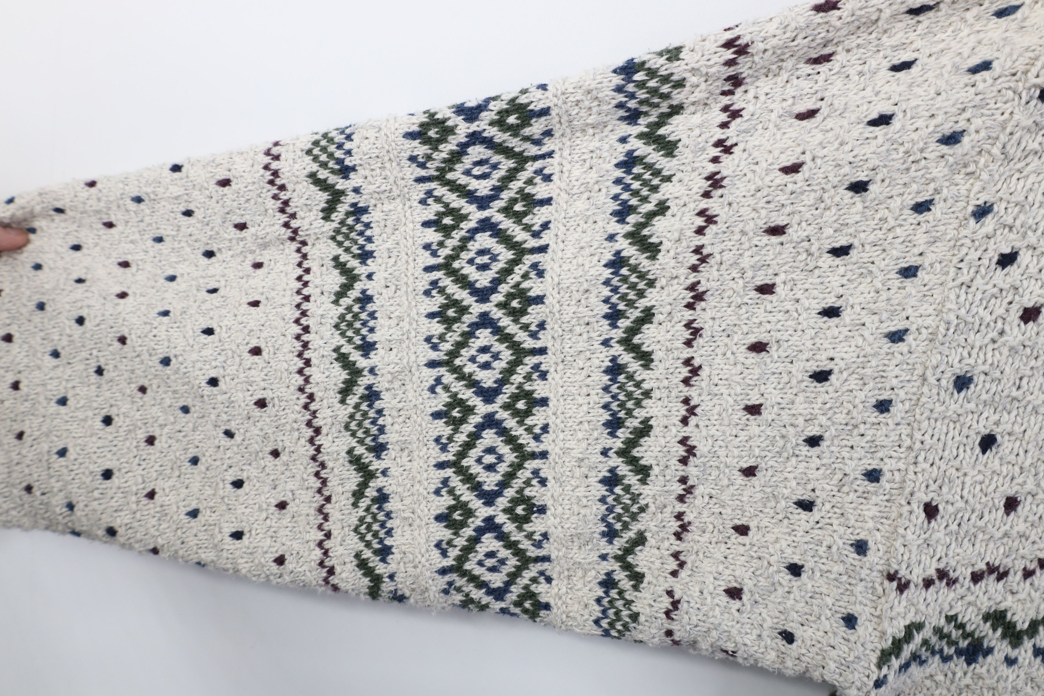Vintage Vintage 90s Streetwear Fair Isle Knit Henley Sweater USA Size US XXL / EU 58 / 5 - 7 Thumbnail