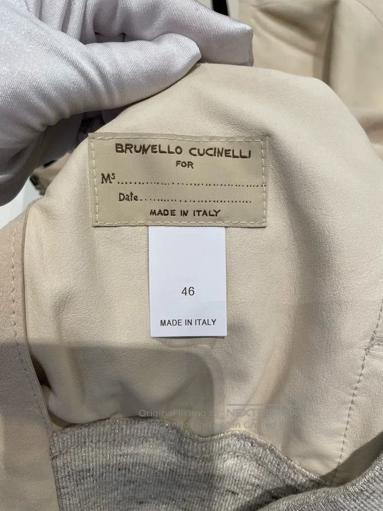 Brunello Cucinelli Brunello Cucinelli Beige Leather Jacket Size M / US 6-8 / IT 42-44 - 5 Thumbnail