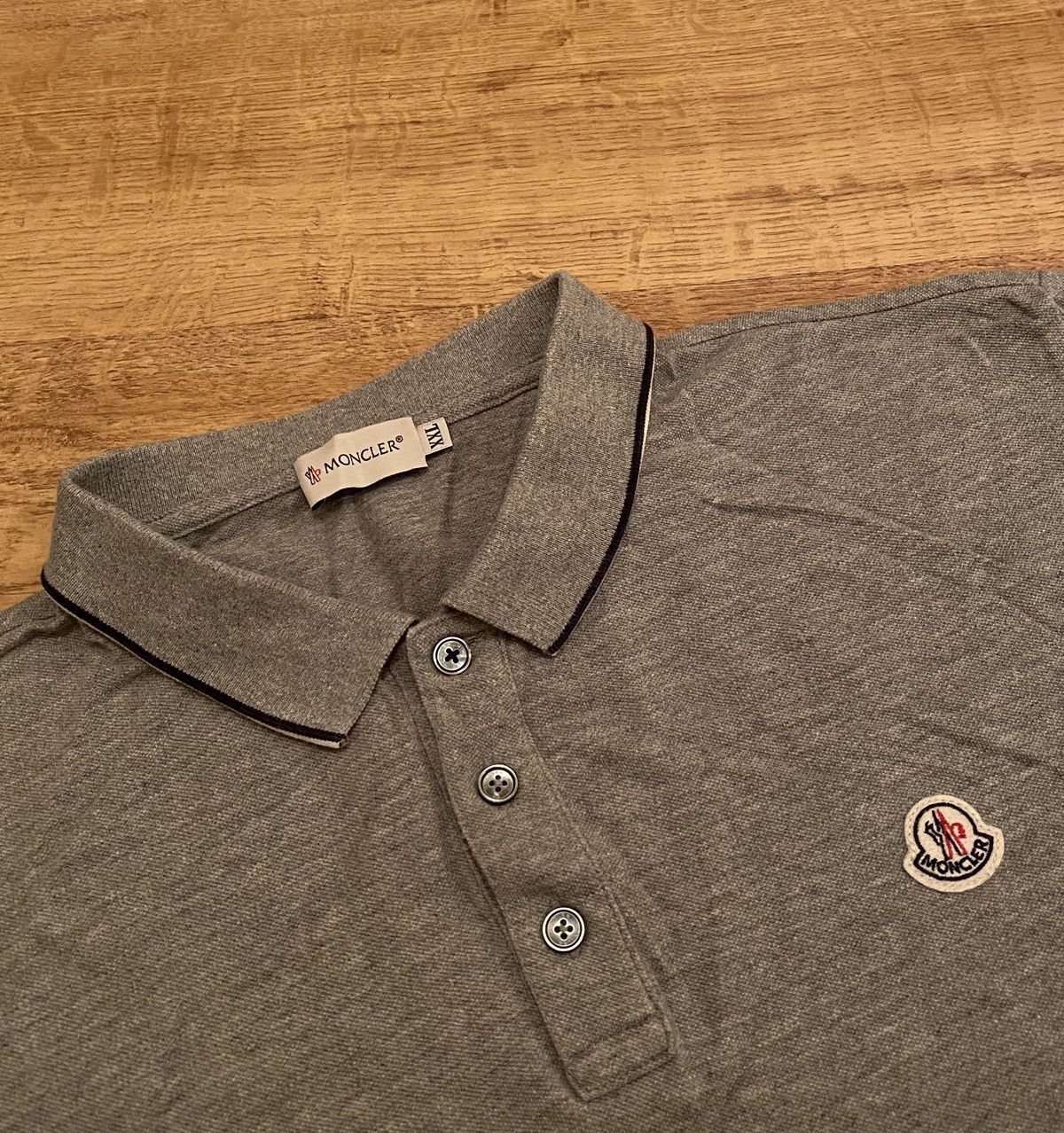 image of Moncler Polo in Grey, Men's (Size 2XL)