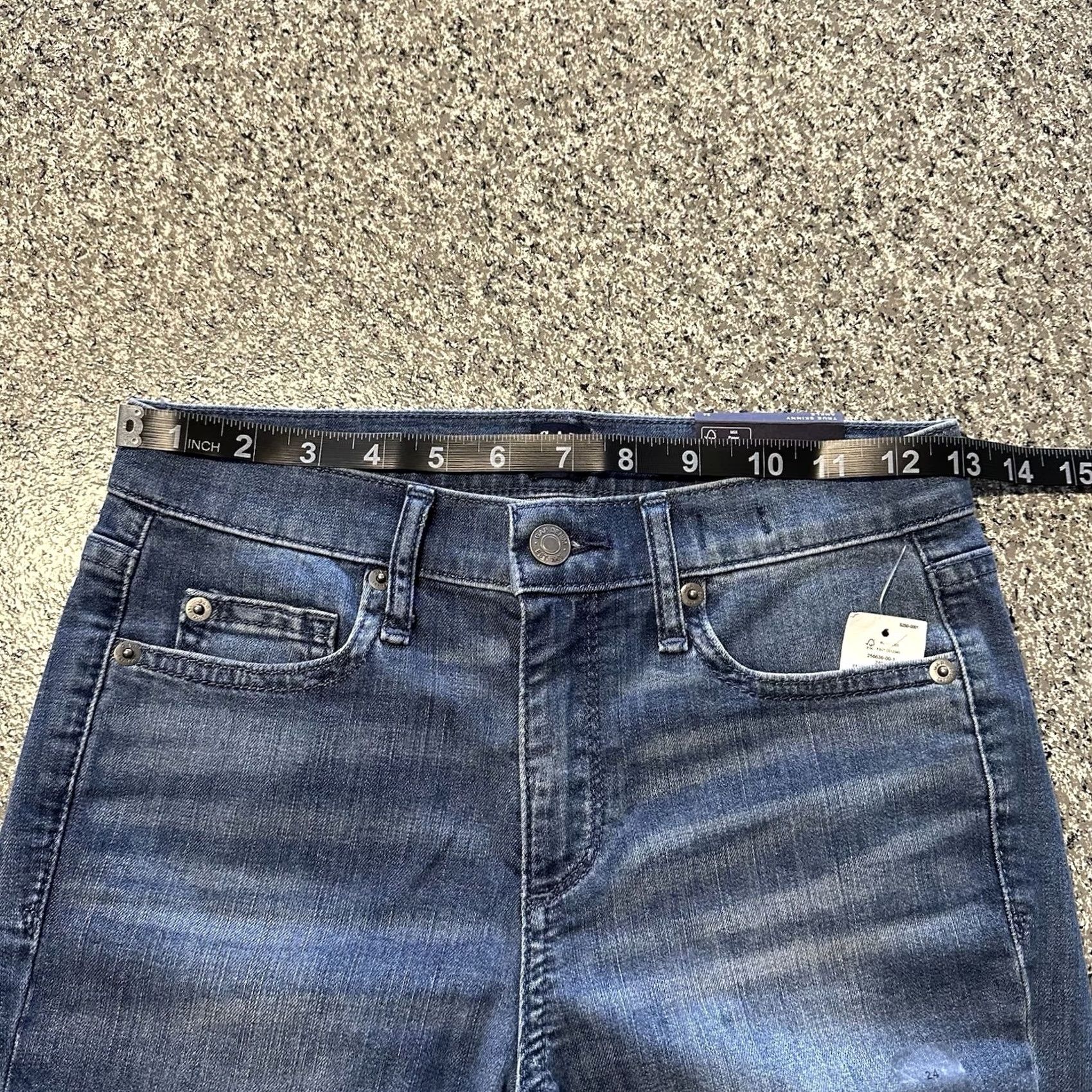 Gap Gap Womens Jeans 24x26 True Skinny Ankle Mid Rise Stretch Denim Distressed Blue 5-Pocket Style Size 42" / US 20 - 7 Thumbnail