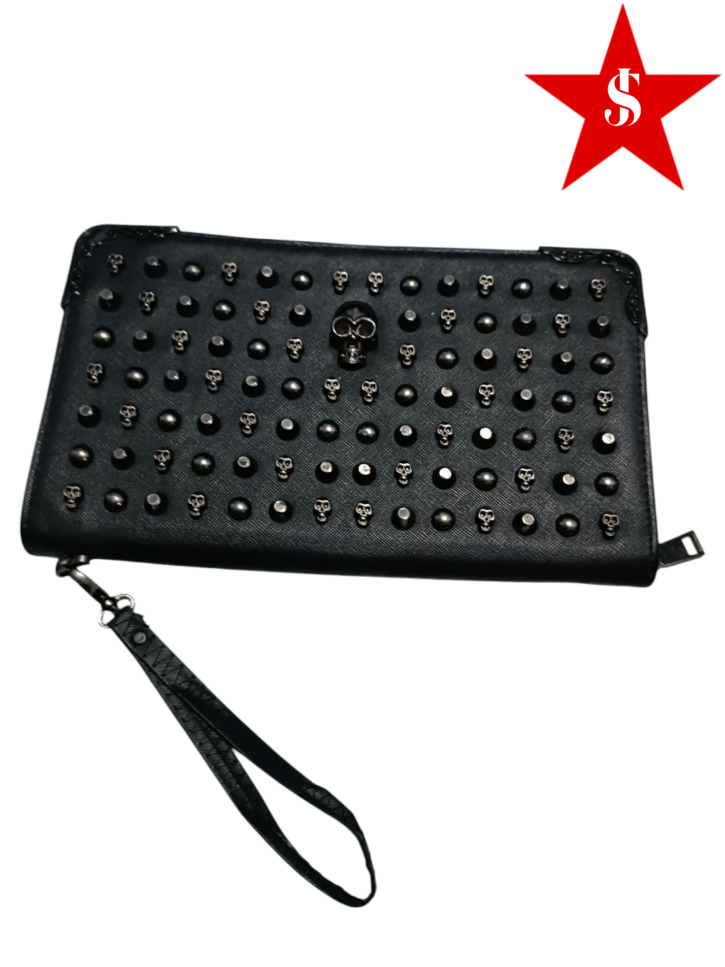 Japanese Brand Skull Wallet Clutch Gothic Punk Vintage Zip Travel Size ONE SIZE - 1 Thumbnail