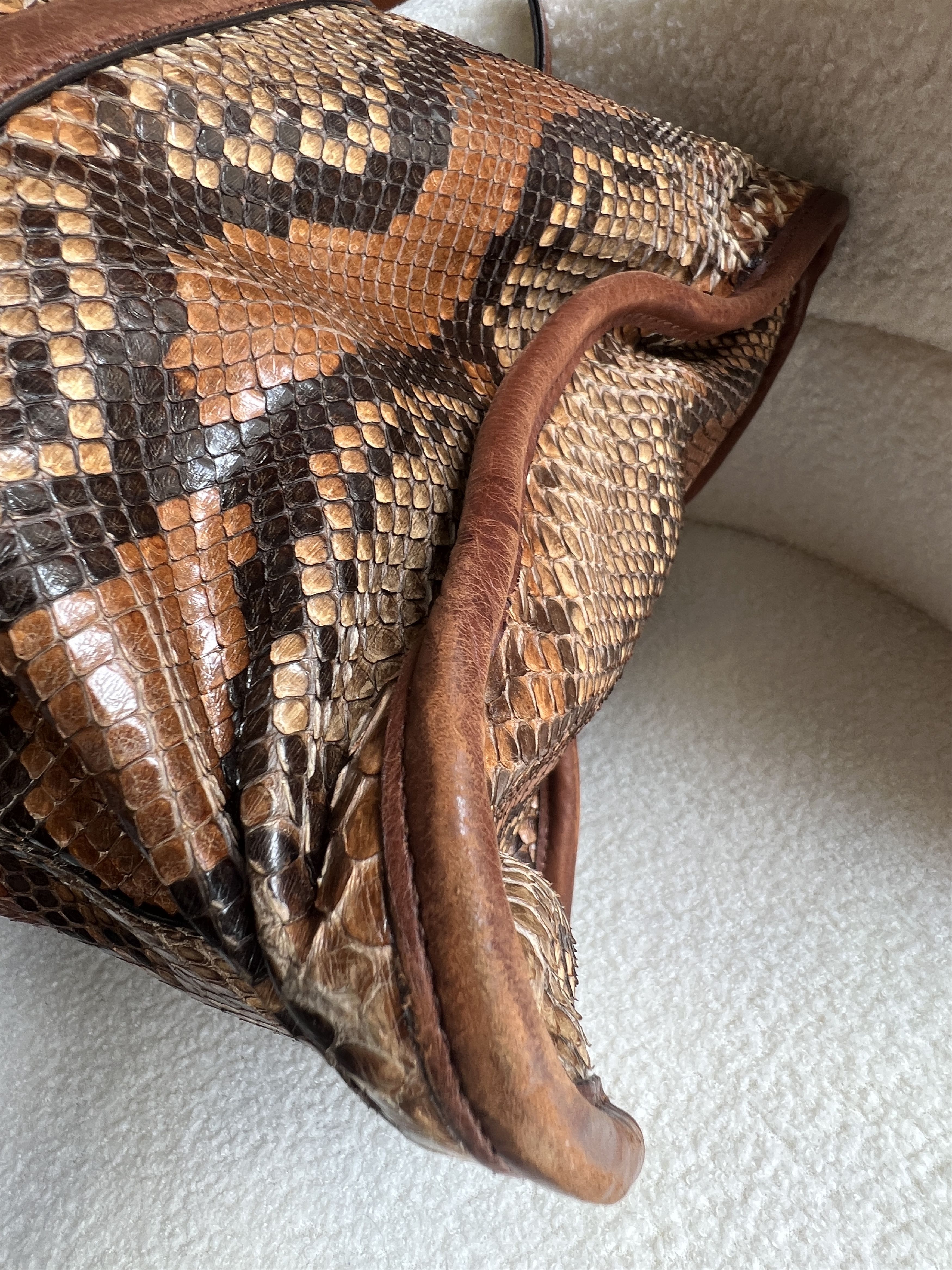 Gucci Rare Gucci Brown Python Leather Large Tote Bag Size ONE SIZE - 14 Thumbnail