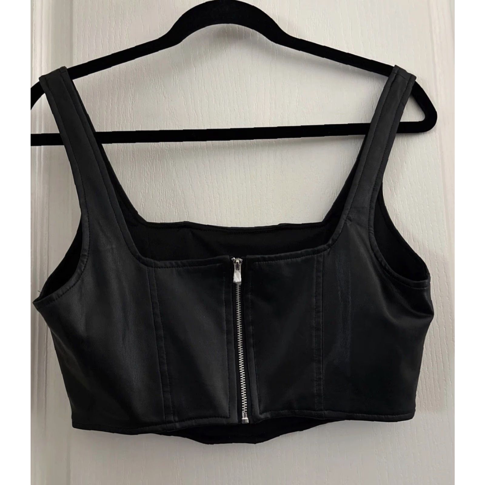 Forever 21 Leather Bralette Top FOREVER 21 Faux Leather Zipper