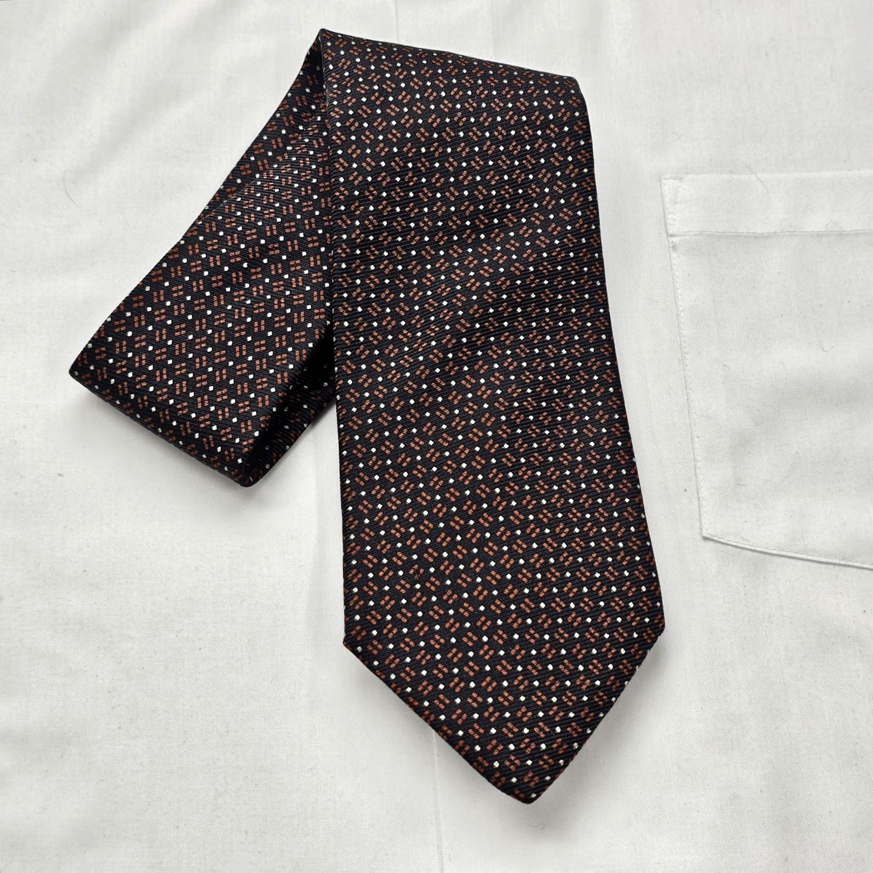 Brooks Brothers VINTAGE Brooks Brothers Makers Necktie Mens 100% Silk Tie Black Geometric 59X3.75 USA Size ONE SIZE - 7 Thumbnail