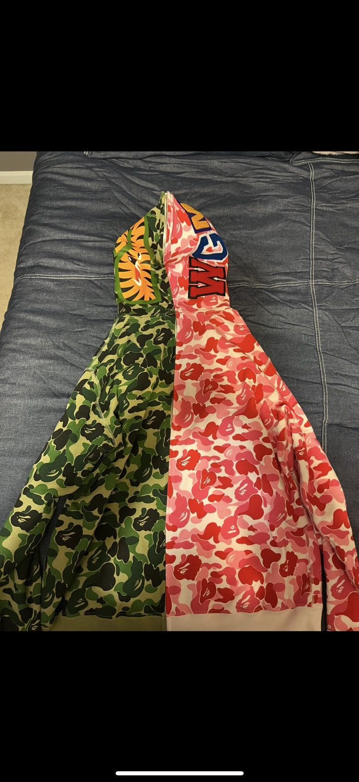 Bape ABC Camo Split Half Shark Full Zip Hoodie Size US XL / EU 56 / 4 - 2 Thumbnail