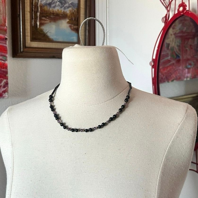 Other black purple beaded sphere necklace choker Size ONE SIZE - 1 Thumbnail
