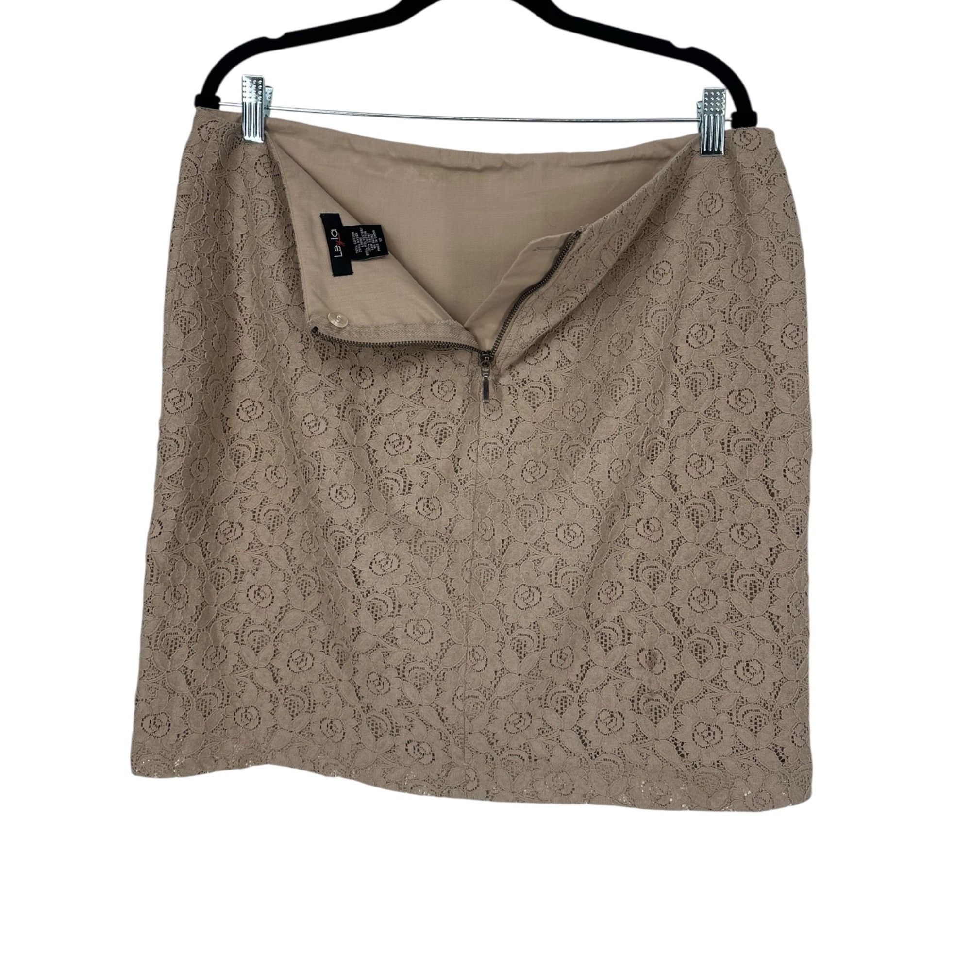 Other Leyla Skirt - Taupe Floral Lace - Size 12 Size 34" / US 12 / IT 48 - 4 Thumbnail