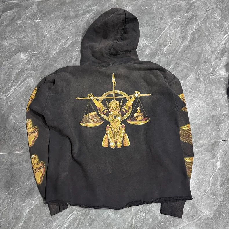 Saint Michael Saint Michael Gold Saints washed black hoodie. Size US XL / EU 56 / 4 - 1 Thumbnail