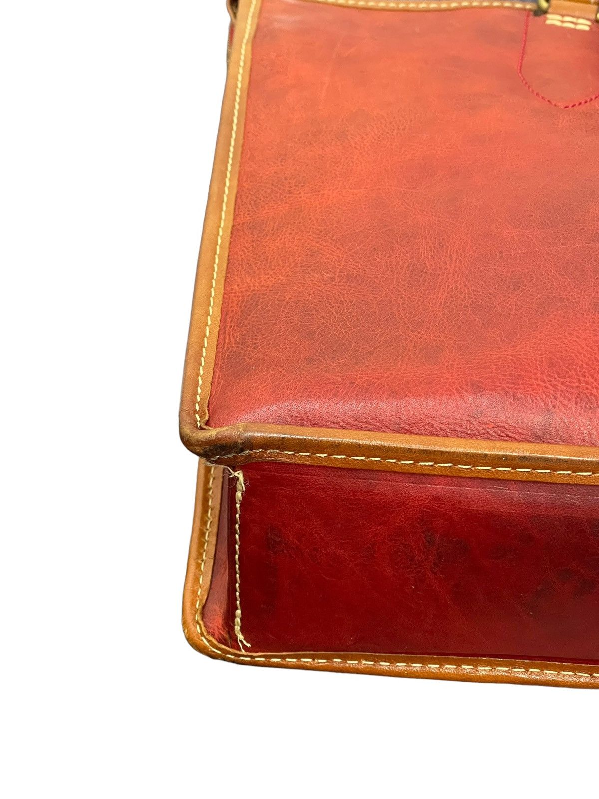 Japanese Brand Full Leather Patina Red Deux Moncx Artisan Made Hand Bag 4🟩 Size ONE SIZE - 5 Thumbnail