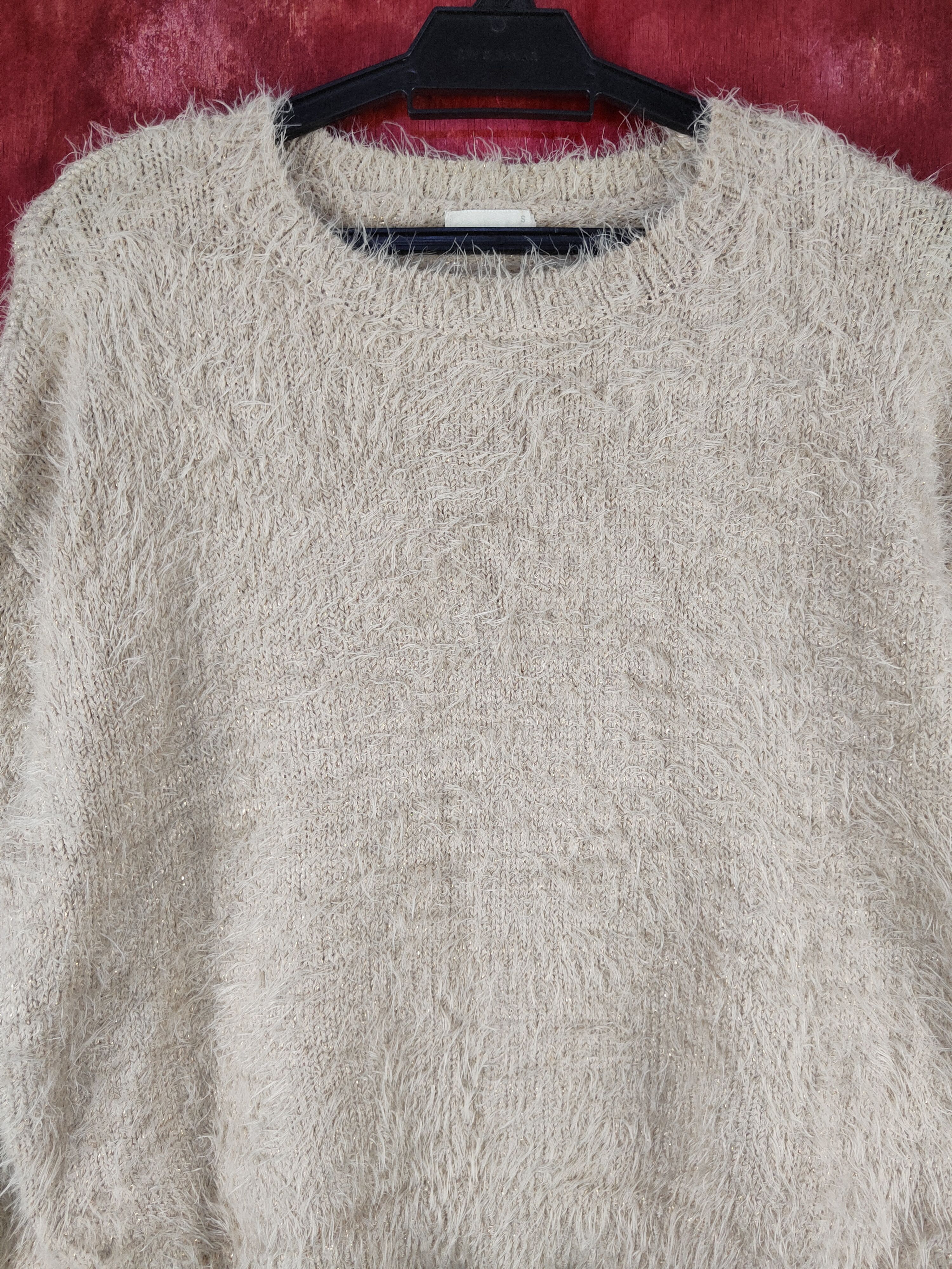 GU GU Brown Shag Shaggy Fur Mohair Knitwear #S2090 Size S / US 4 / IT 40 - 2 Thumbnail