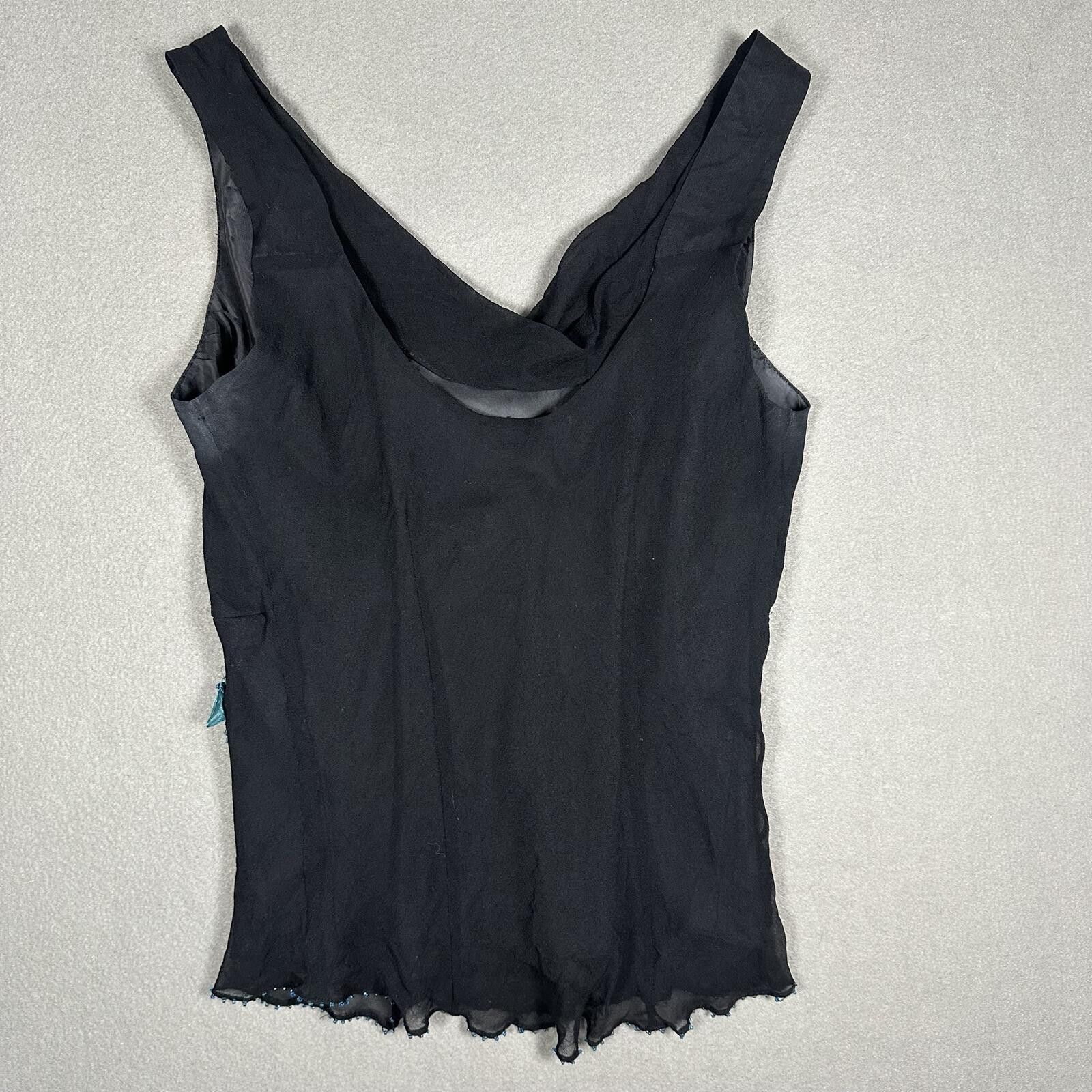 Icecream Beaded Silk Set Tank Top And Skirt Black Blue Floral Size 30" / US 8 / IT 44 - 6 Thumbnail