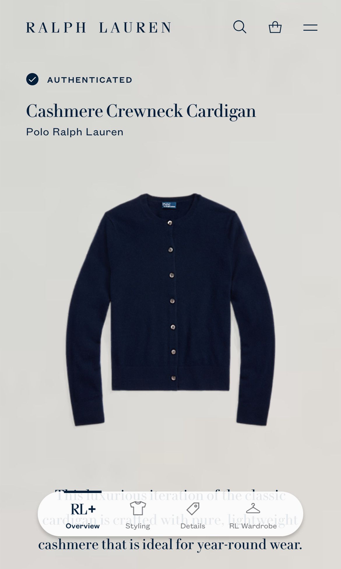 Polo Ralph Lauren Ralph Lauren Women's Cashmere Crewneck Cardigan Size XS / US 0-2 / IT 36-38 - 3 Thumbnail