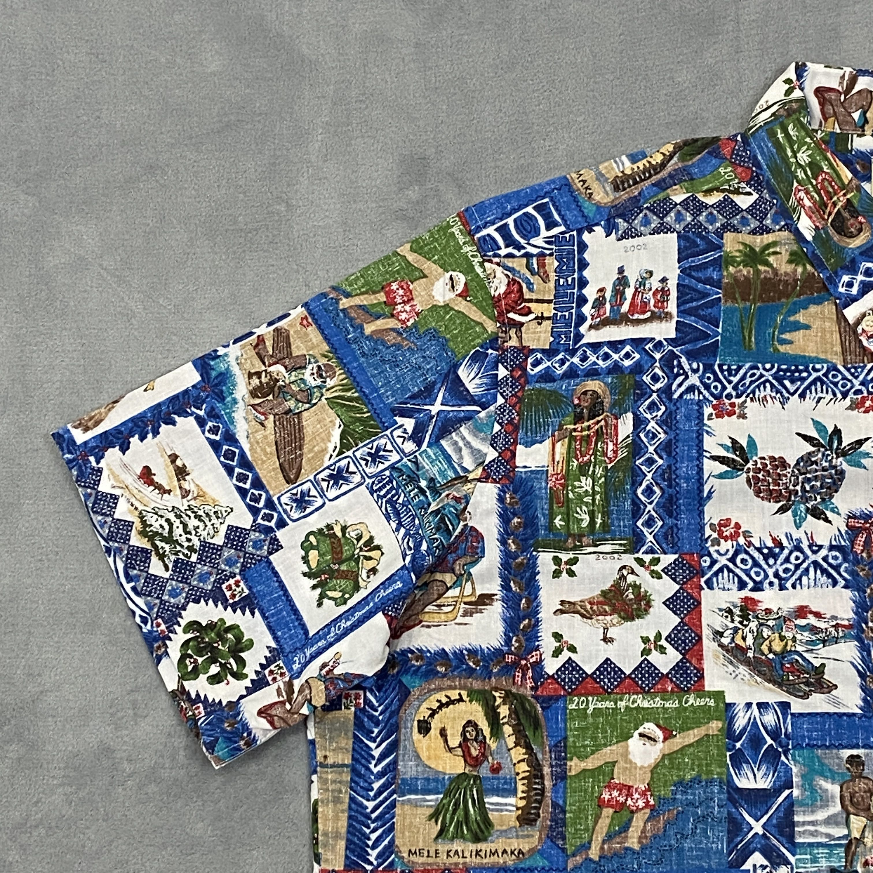 Reyn Spooner × Vintage 2002 MELE KALIKIMAKA Hawaiian Shirt 3XL Xmas Reverse Print Size US XXL / EU 58 / 5 - 2 Thumbnail