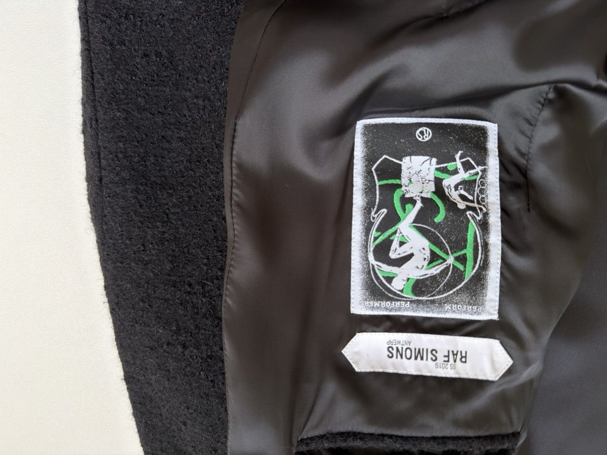 Raf Simons S/S 19 Black ‘Big Lining Coat With Wool Sleeves’ Size US M / EU 48-50 / 2 - 11 Thumbnail