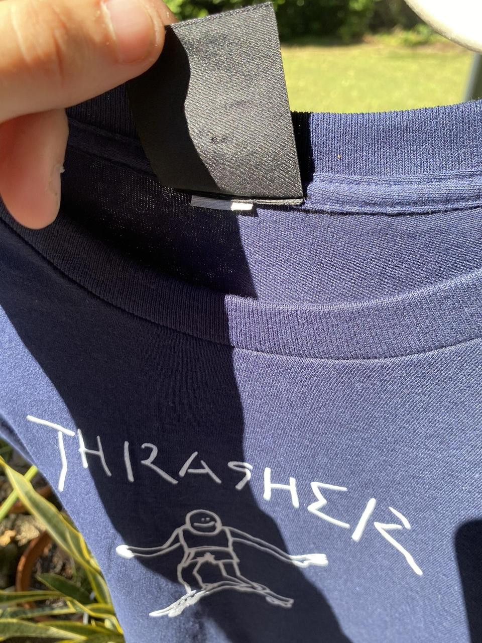 Thrasher Navy and White Thrasher Stick Figure Graphic Print Tee XL Size US XXL / EU 58 / 5 - 7 Thumbnail