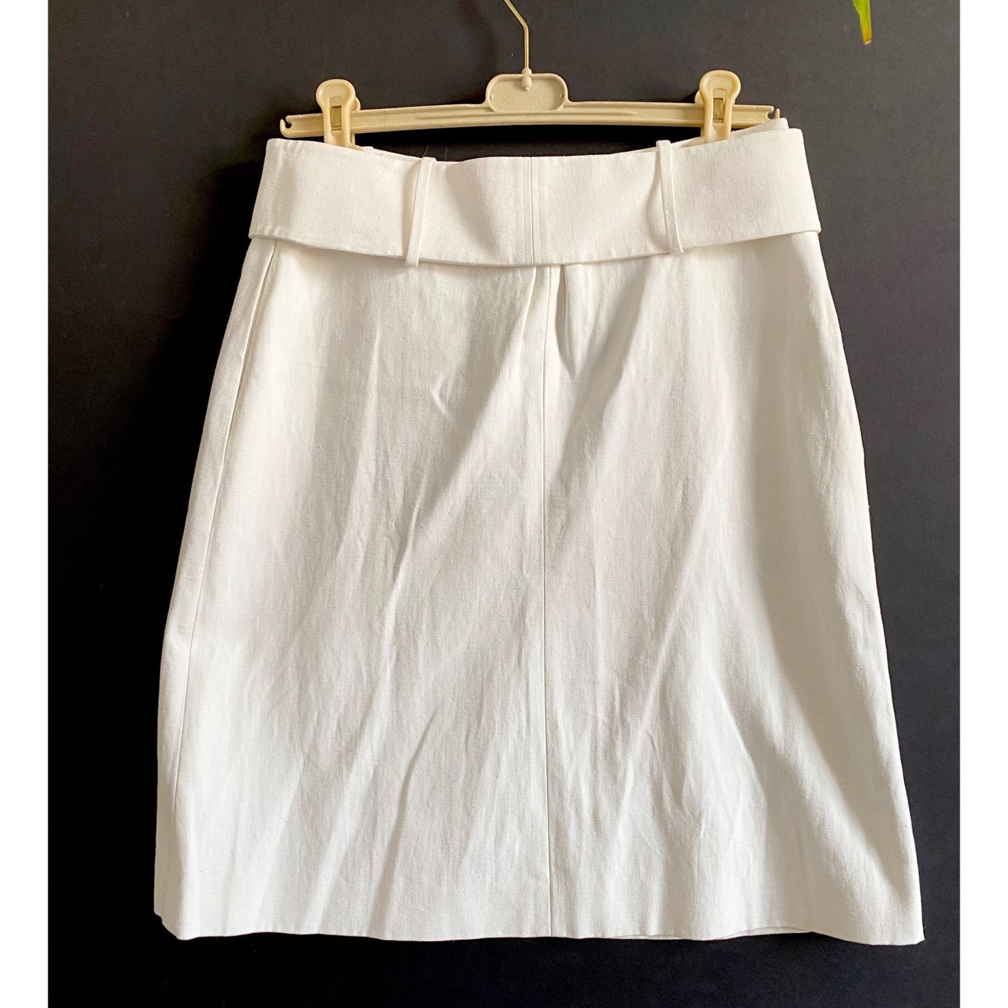 Chloe Chloe SS06 Linen Cotton Skirt Naturel FR40 Made in France Size 28" / US 6 / IT 42 - 2 Thumbnail