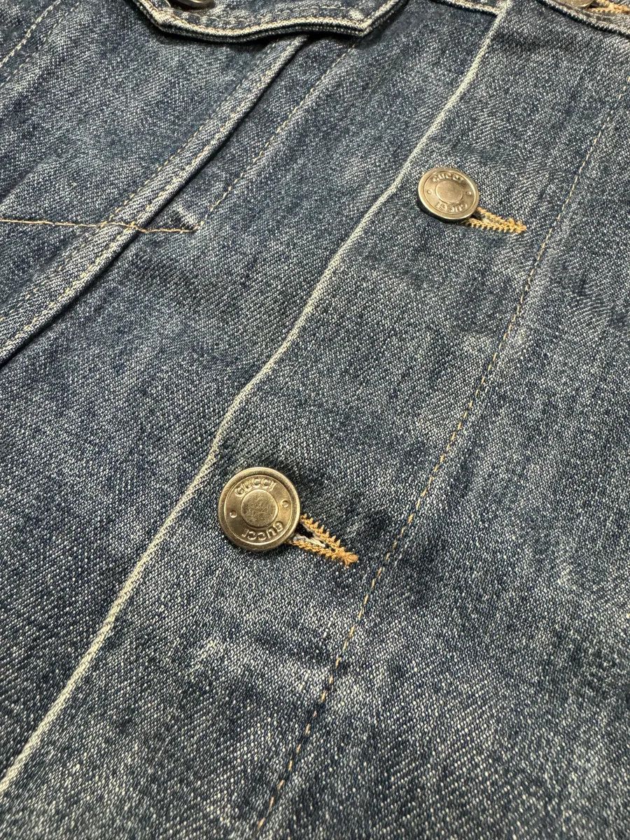 Designer × Gucci × Vintage 2000s Gucci Blue Denim Trucker Jacket Size US M / EU 48-50 / 2 - 12 Thumbnail
