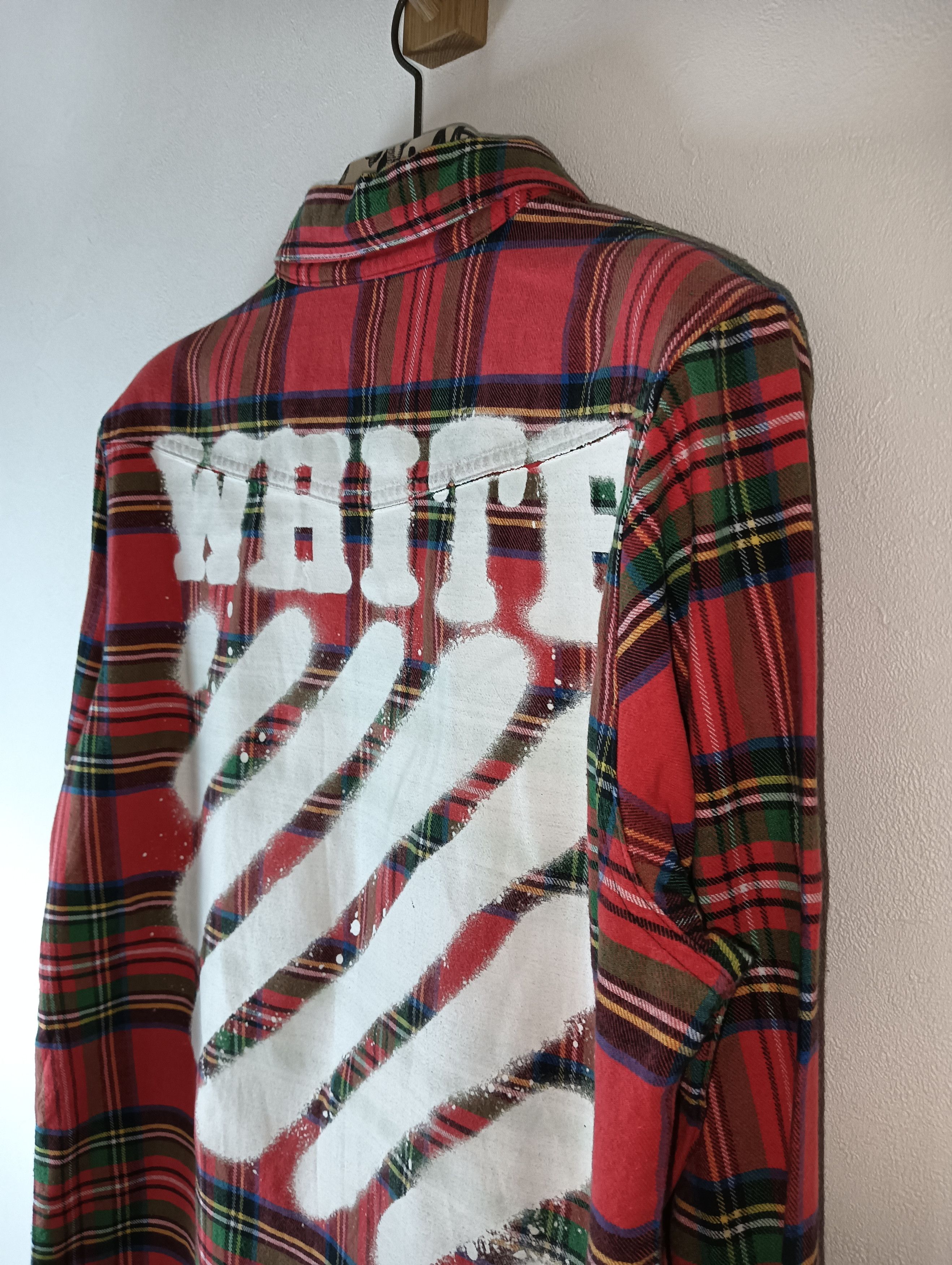 Off-White Red Diagonal Spray Check Shirt Size US XS / EU 42 / 0 - 3 Thumbnail