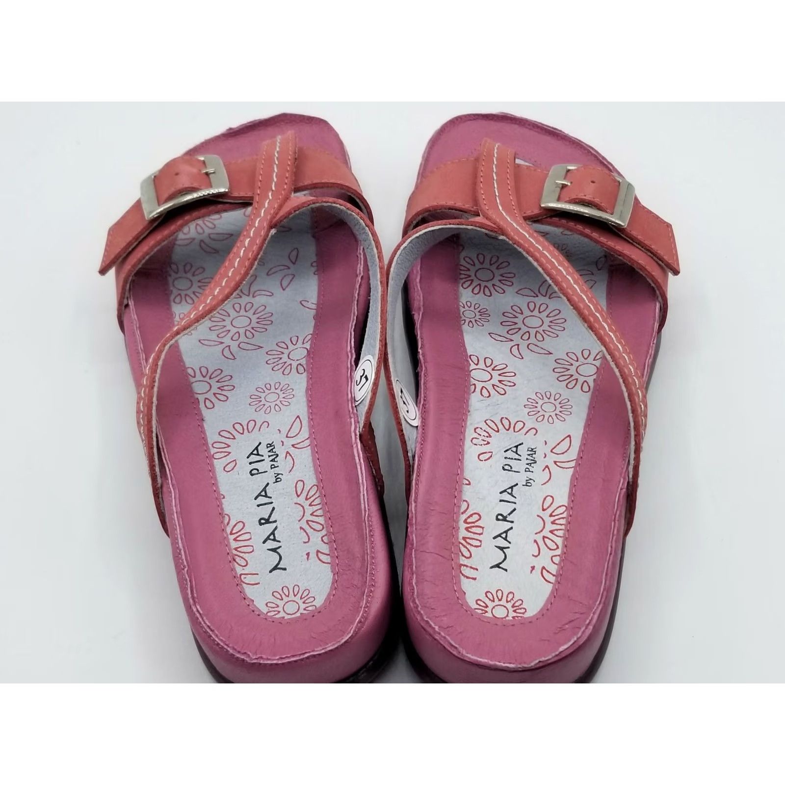 Pajar Pajar Maria Pia Pink Leather Sandals Roma-P01 US 5 EUR 37 Slip-On Womens Sandal Spring Summer Leather Pink Size US 5 / IT 35 - 7 Thumbnail