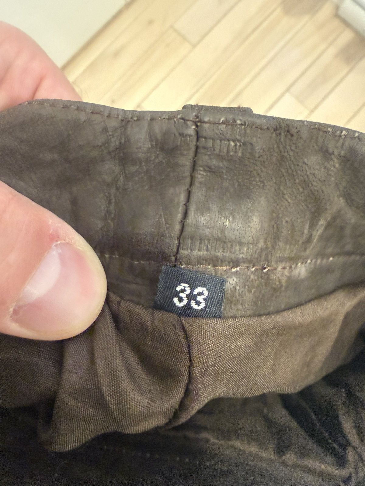 Vintage Brown leather (buffalo skin) pants - jeans - 33 Size US 33 - 5 Thumbnail