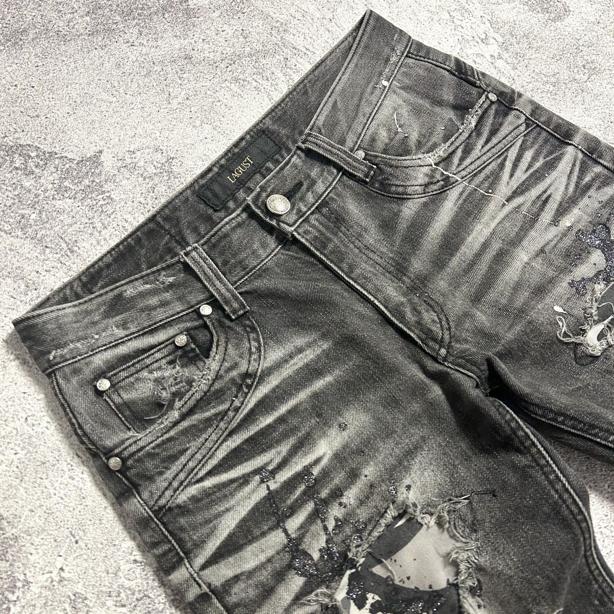 Japanese Brand Lagust Crazydistressed Denim Pants Size US 32 / EU 48 - 12 Thumbnail