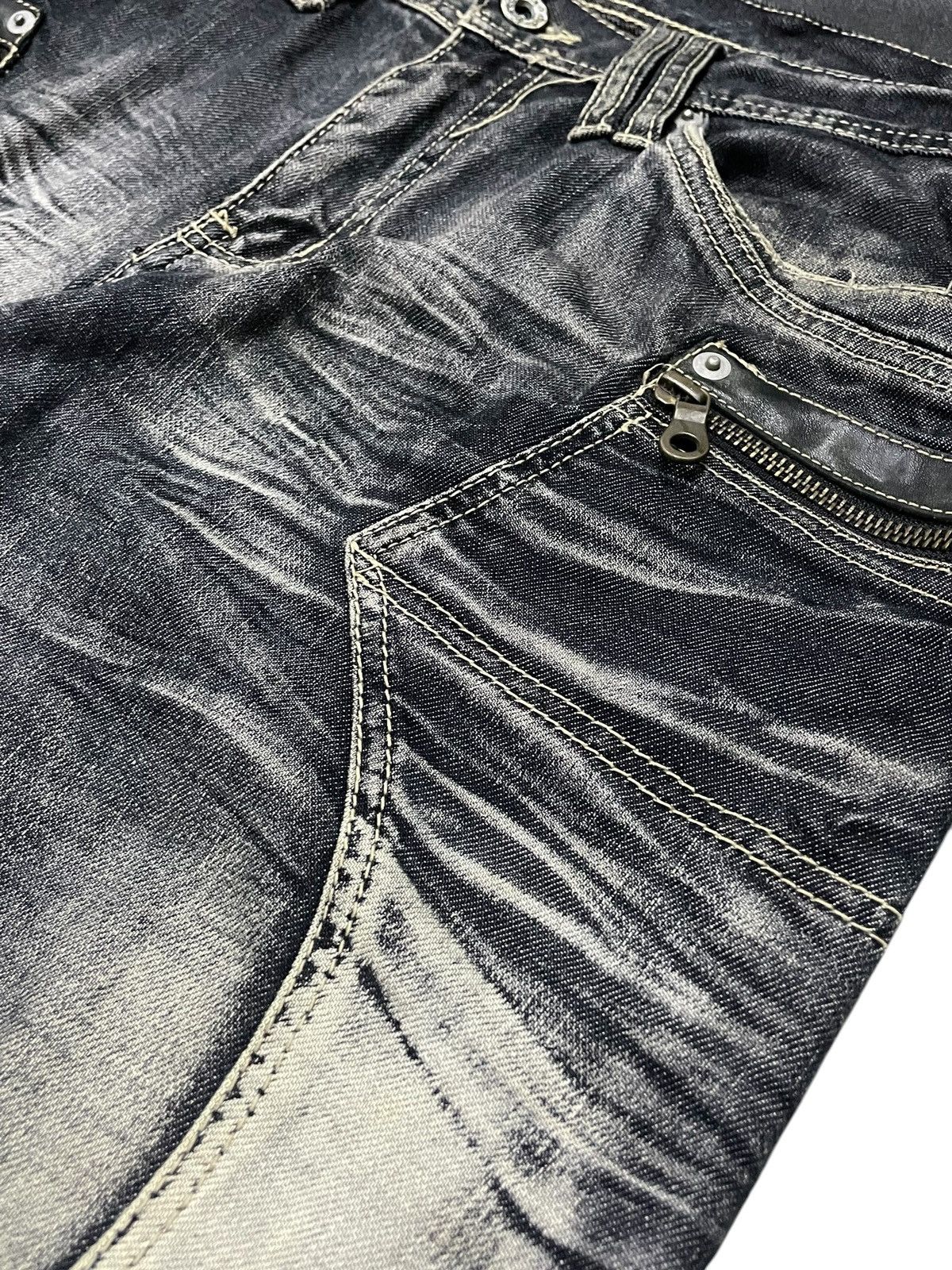 Tete Homme × Tornado Mart Michel Klein Japan Panel Spiral Flared Denim Jeans Size US 30 / EU 46 - 11 Thumbnail