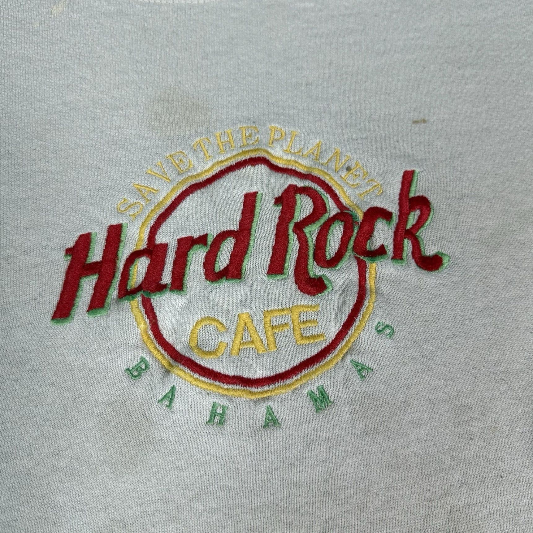 Hard Rock Cafe VINTAGE Hard Rock Cafe Sweatshirt Mens L White Bahamas 90s Logo Embroidered Retro 80s 90s Boys Mens Size US L / EU 52-54 / 3 - 3 Thumbnail
