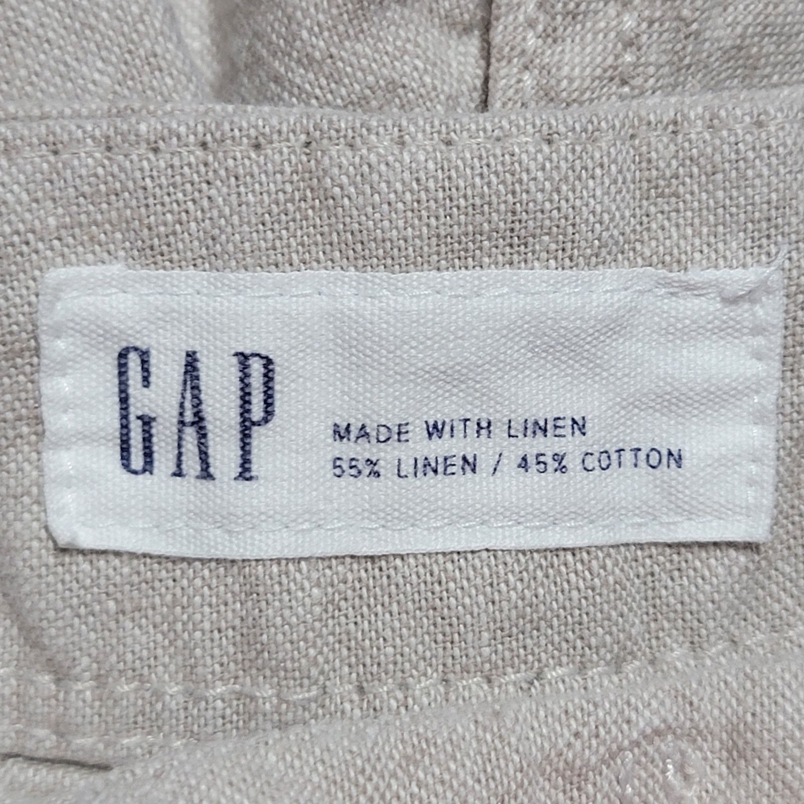 Gap GAP 55% Linen Beige Men's Shorts - Size 35 Size US 35 - 3 Thumbnail