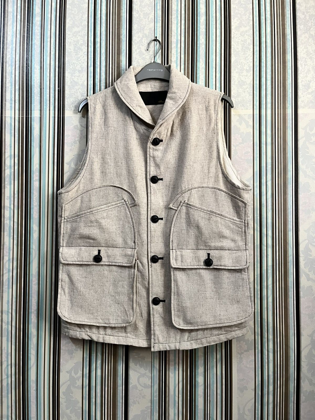 Japanese Brand 2000s ACOUSTIC waistcoat flap-poc #H2 Size US L / EU 52-54 / 3 - 1 Thumbnail
