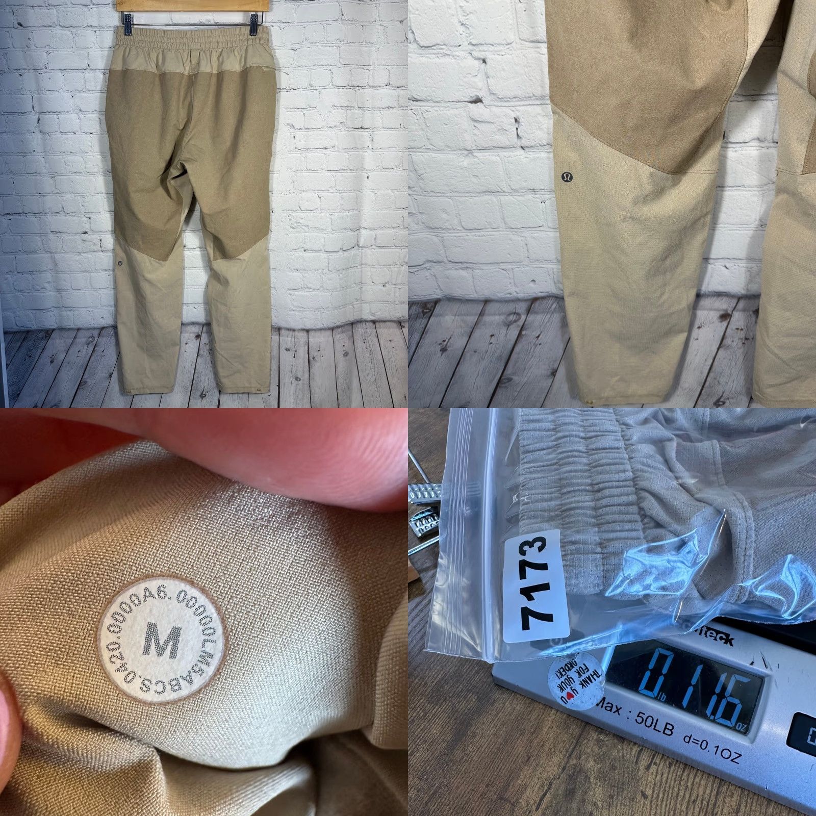 Lululemon Lululemon Mens Joggers License to Train Utility Pants Zip Pocket Adjustable Waist Snap Cuff LM5ABCS Beige Tapered Athletic Inseam 30 Size US 29 - 8 Thumbnail