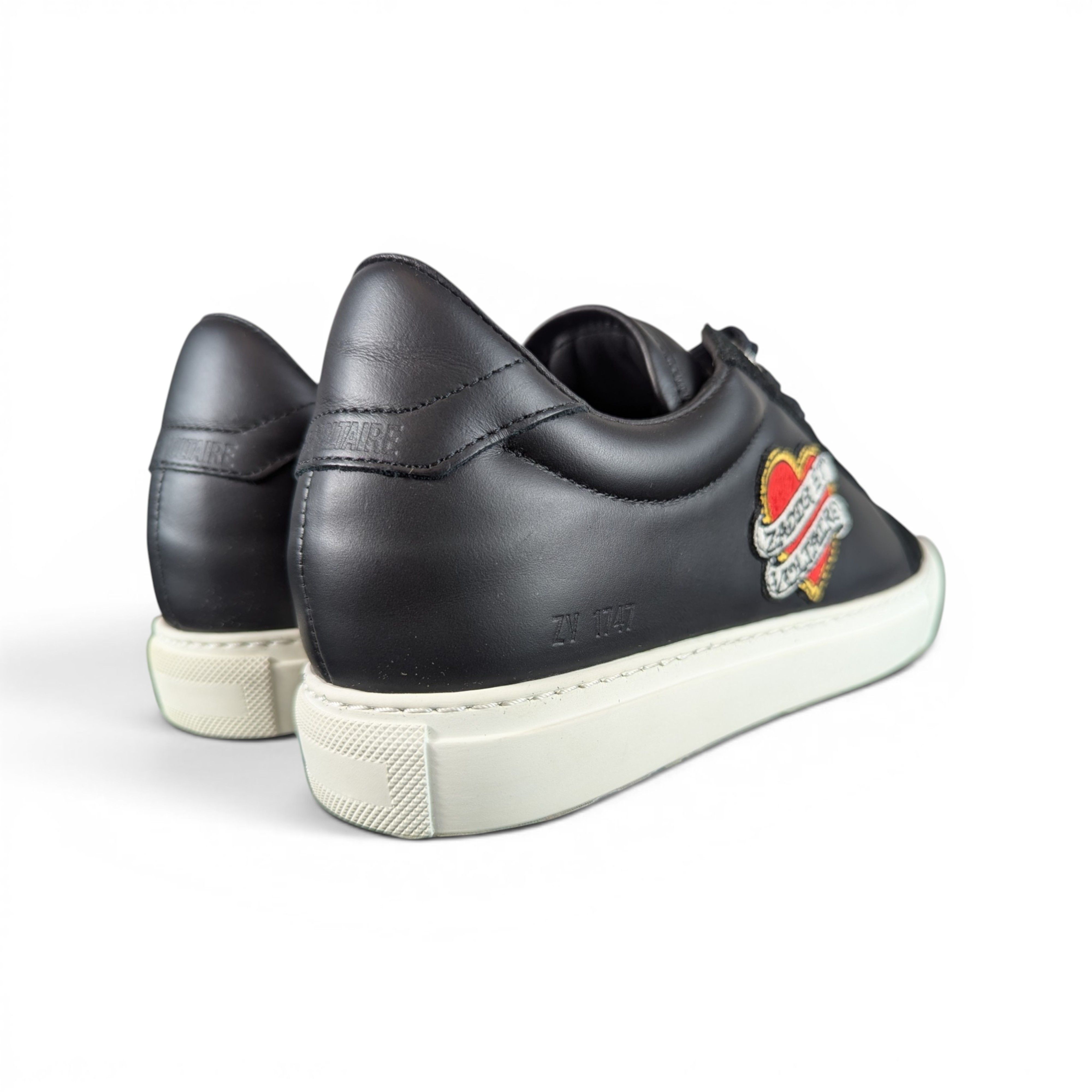 Zadig & Voltaire ZADIG & VOLTAIRE BLACK LEATHER SNEAKERS HEART Size US 6 / IT 36 - 5 Thumbnail