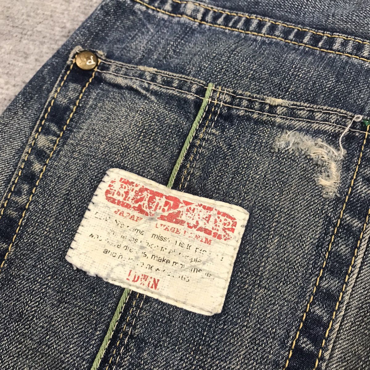 Japanese Brand RIPPED DISTRESSED EDWIN BLUE TRIP DENIM PANTS 145 Size US 28 / EU 44 - 14 Thumbnail