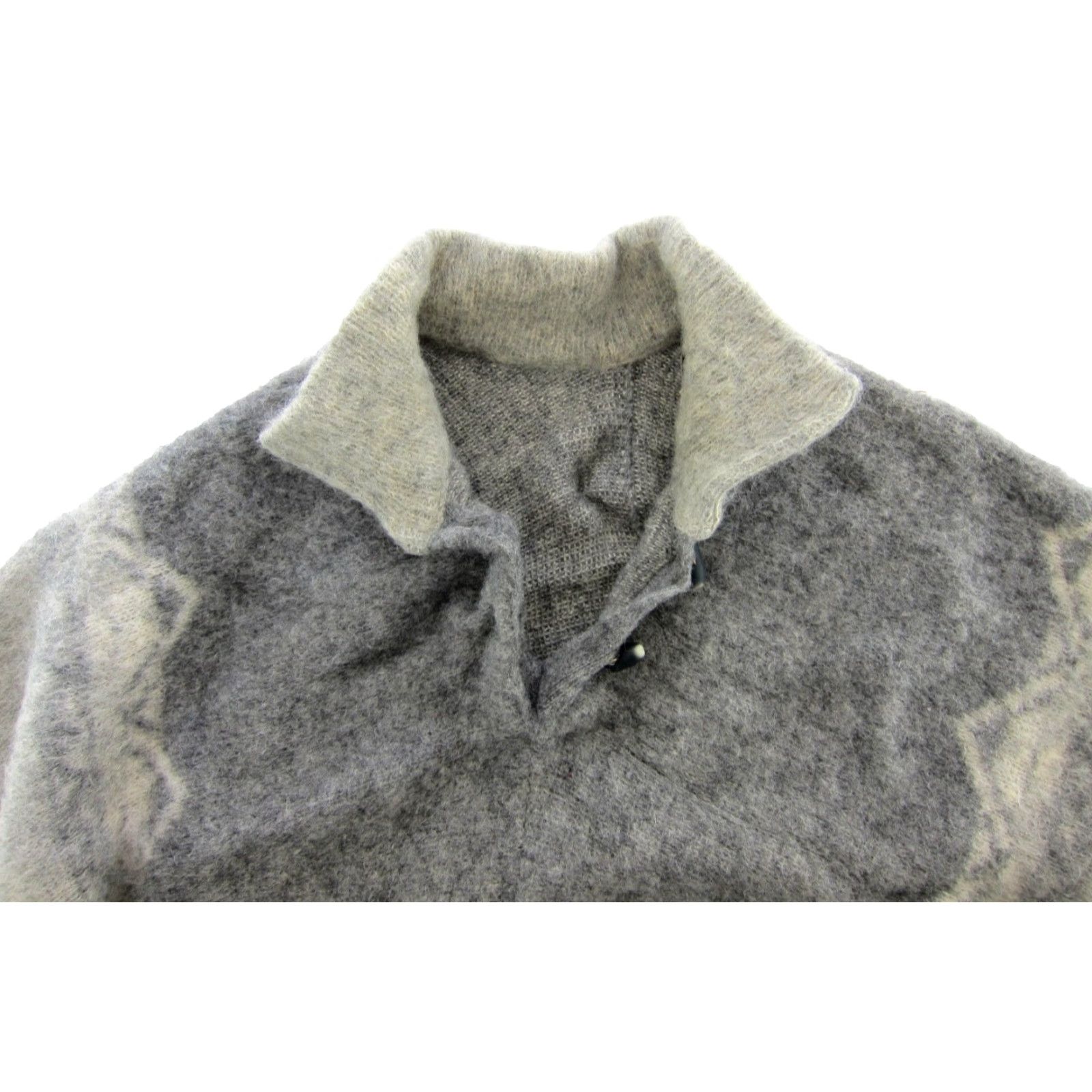 Vintage VINTAGE TUNDRA Poncho Wool 100% Scandinavian Virgin Wool OS One Size Gray Sweater Bohemian Classic Preppy Oversized Pullover Winter Fall Womens Size ONE SIZE - 7 Thumbnail